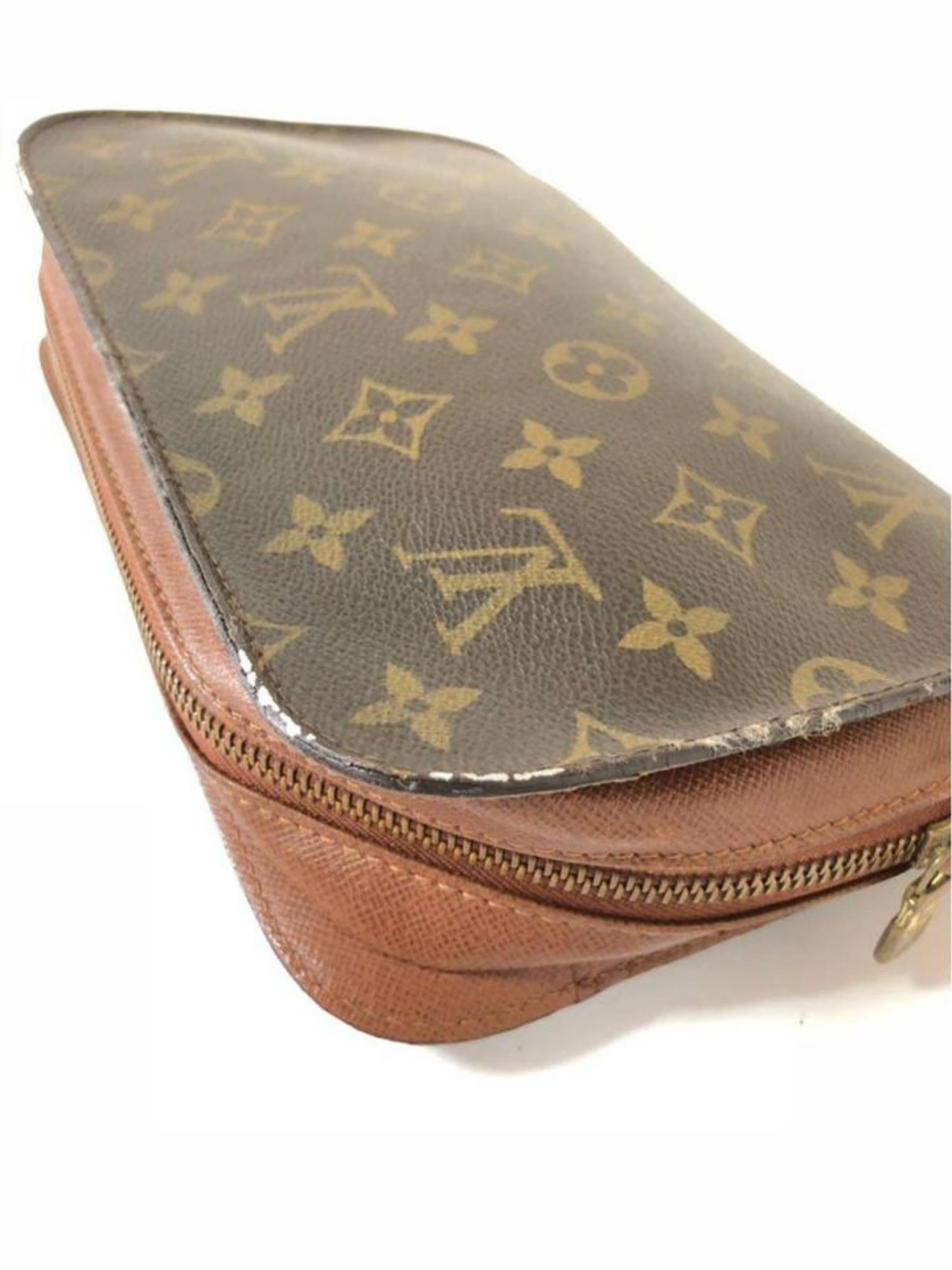 Louis Vuitton Orsay Monogram Wrislet 232062 Brown Coated Canvas Clutch For Sale 5