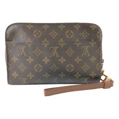 Louis Vuitton Orsay Monogram Wrislet 232062 Brown Coated Canvas Clutch