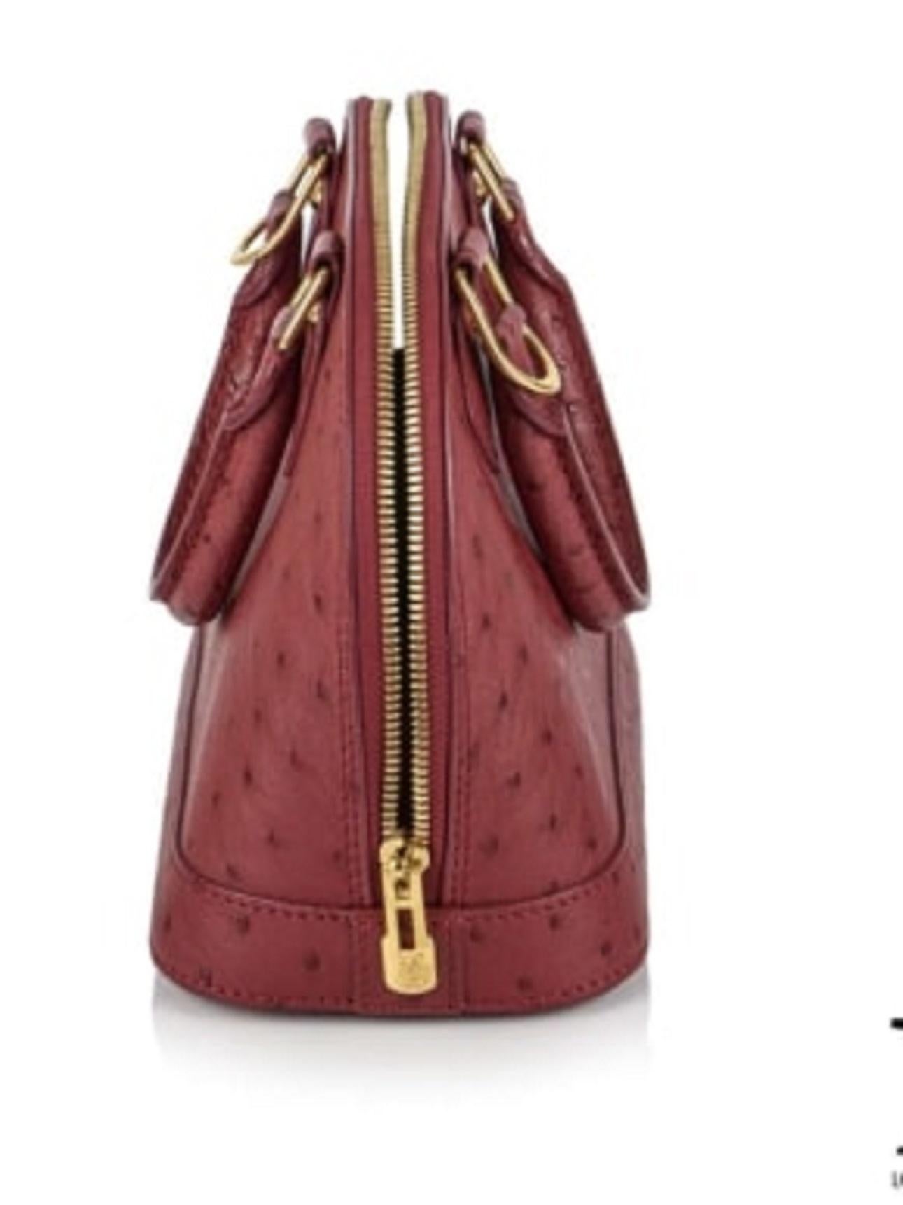 Louis Vuitton Ostrich Alma BB Bag For Sale 1