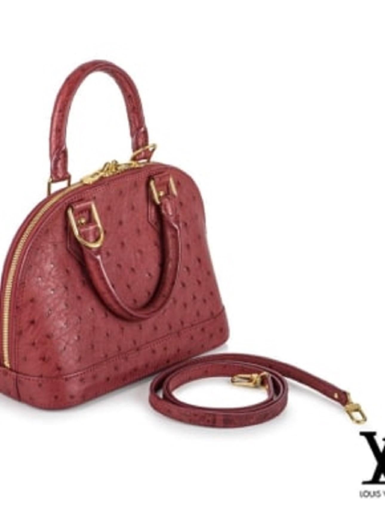 Louis Vuitton Ostrich Alma BB Bag For Sale 2