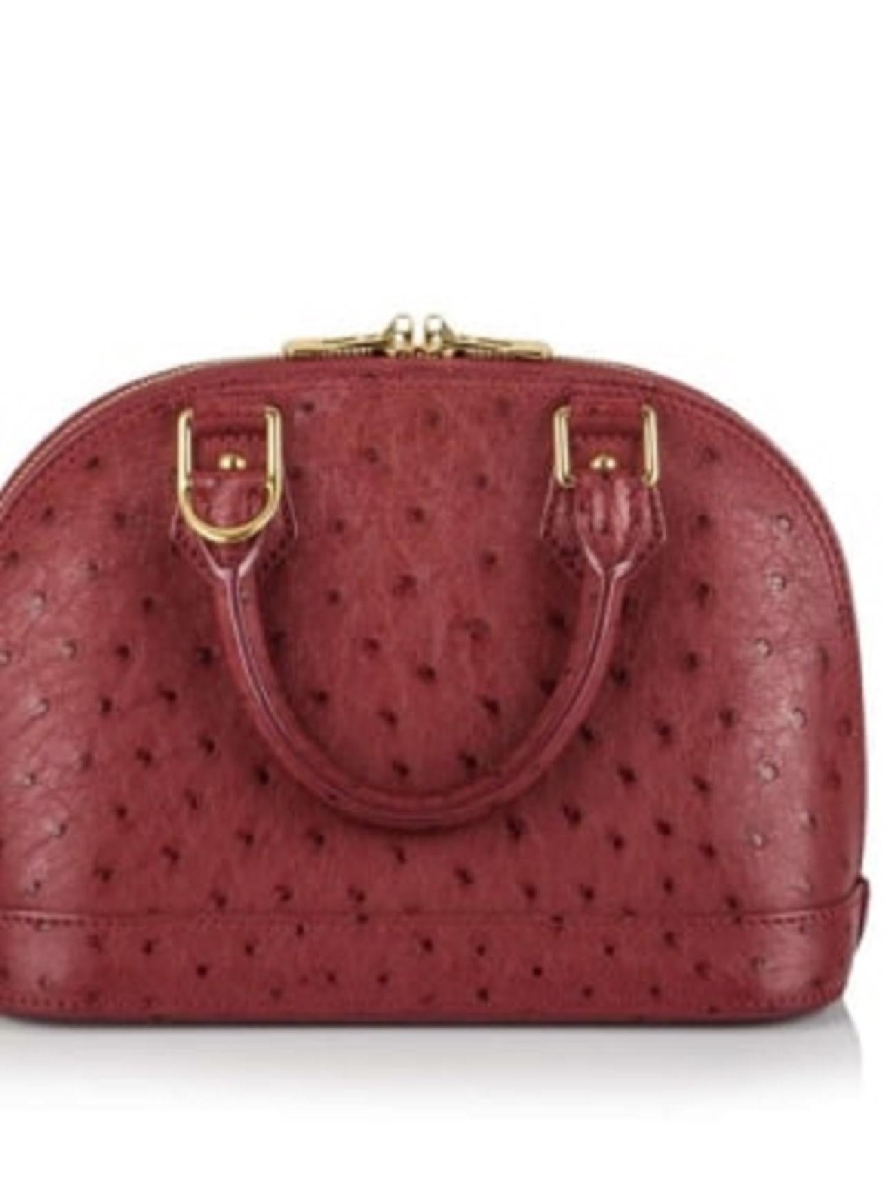 Louis Vuitton Ostrich Alma BB Bag For Sale 3