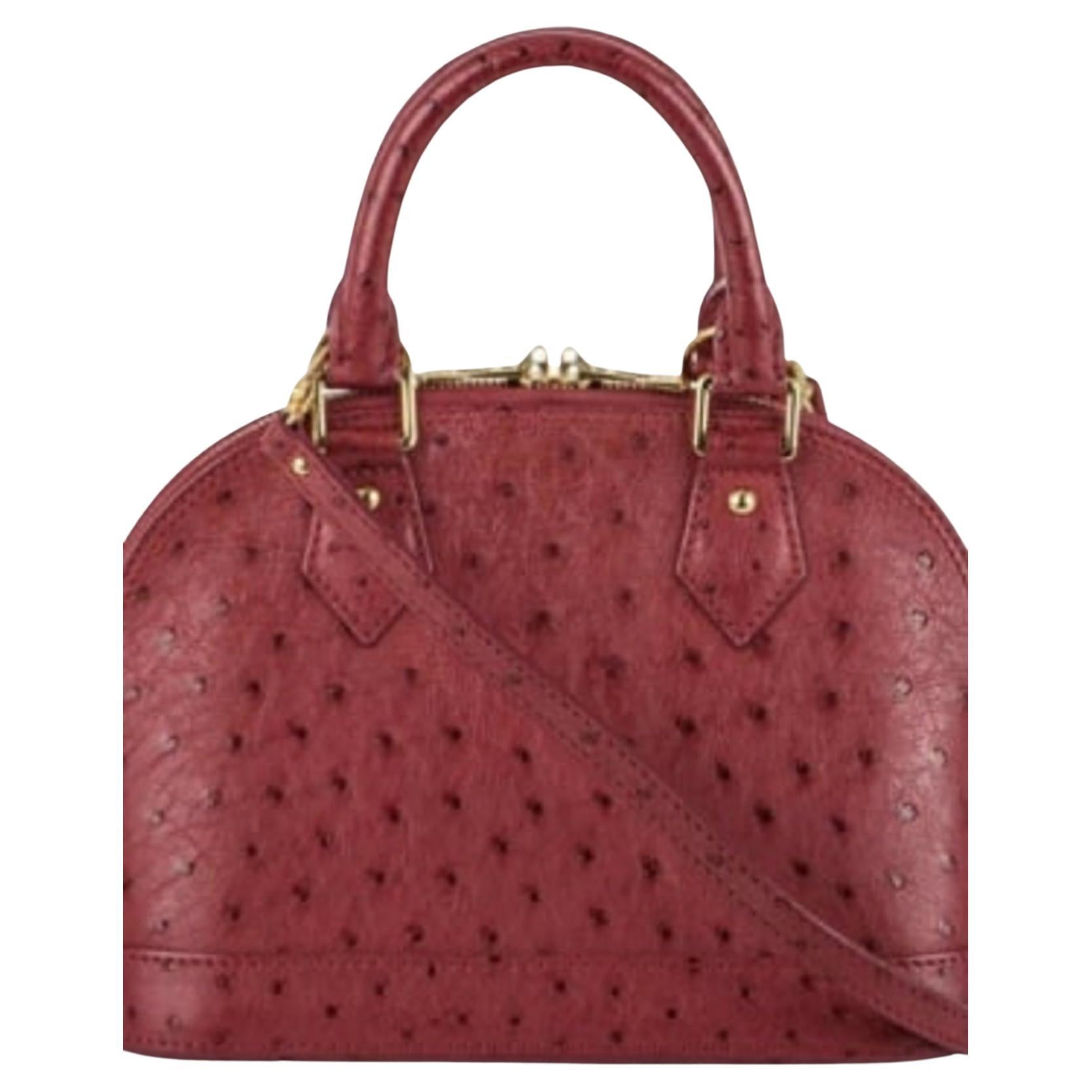 Louis Vuitton Ostrich Alma BB Bag For Sale