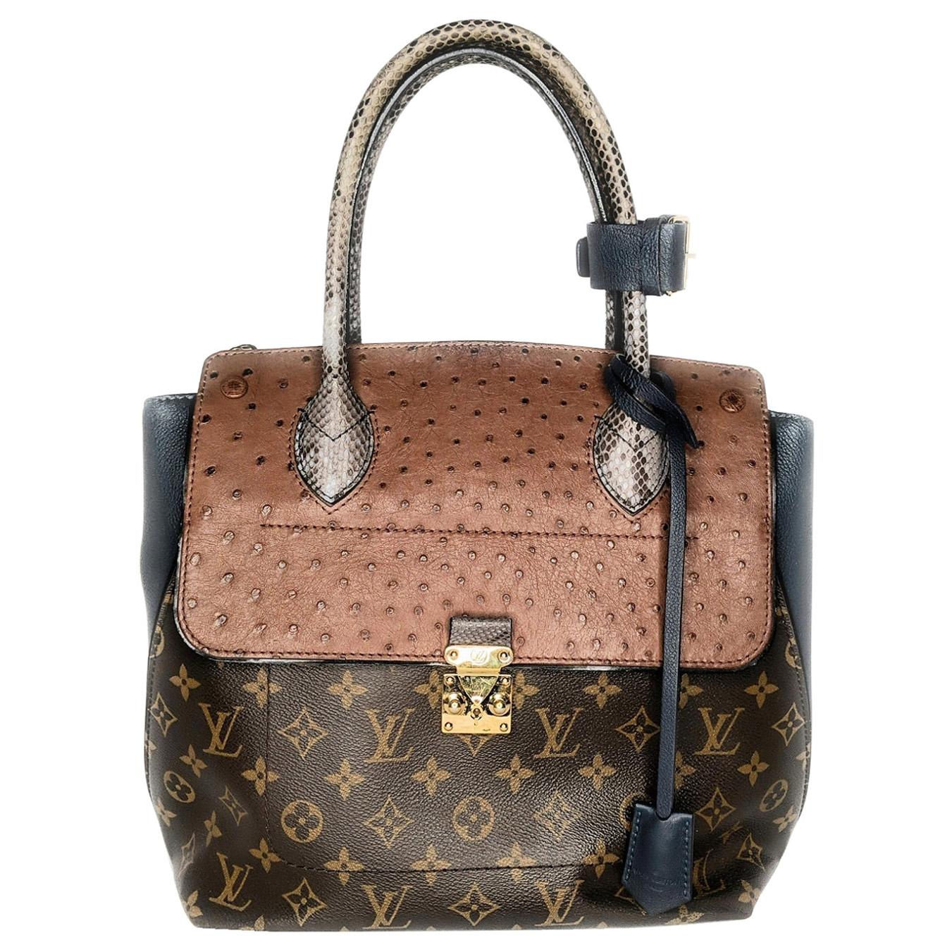 Louis Vuitton, Bags, Authentic Louis Vuitton Rare Exotic Ostrich Python  Majestueux Tote Mm