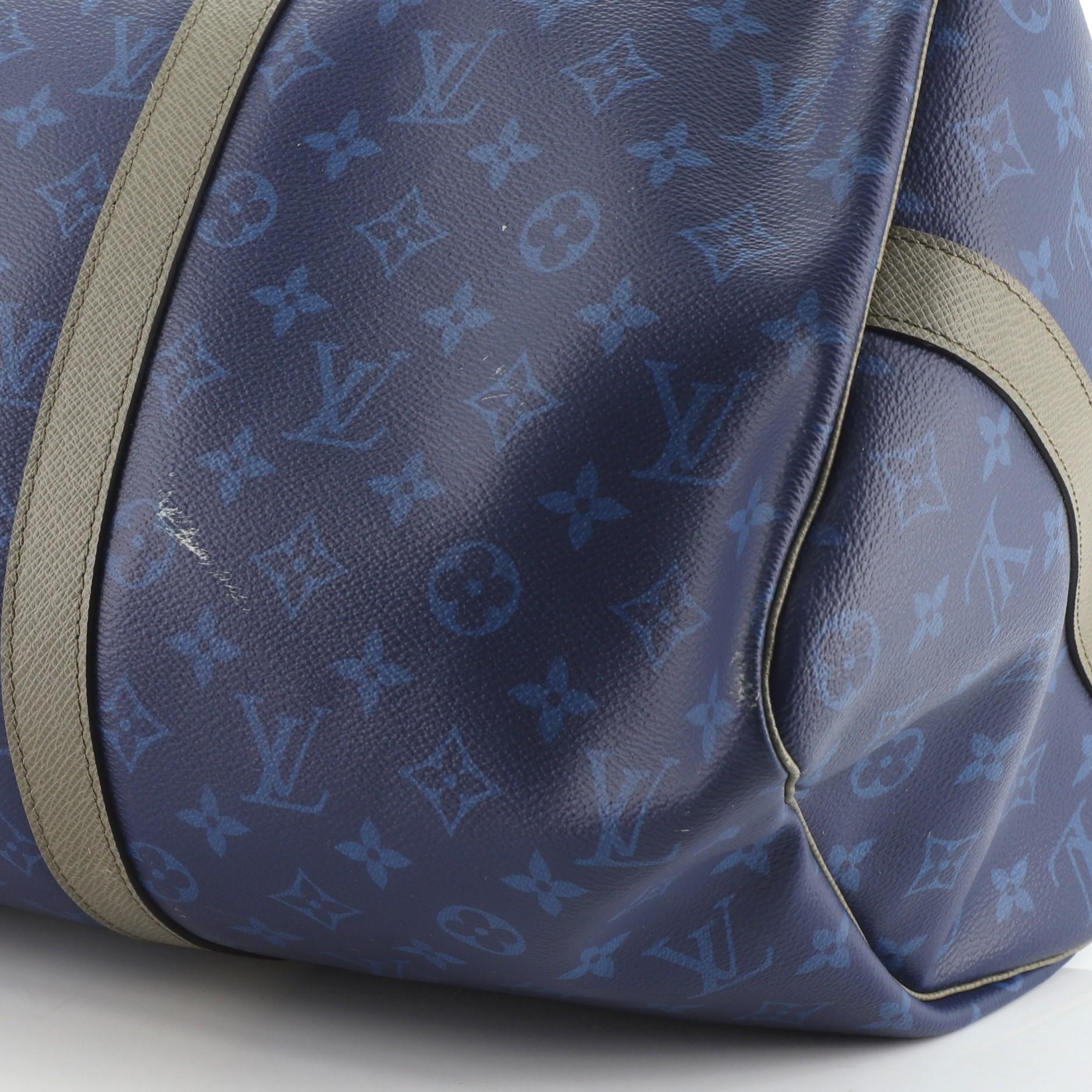 Gray Louis Vuitton Outdoor Keepall Bandouliere Bag Limited Edition Monogram Pacific