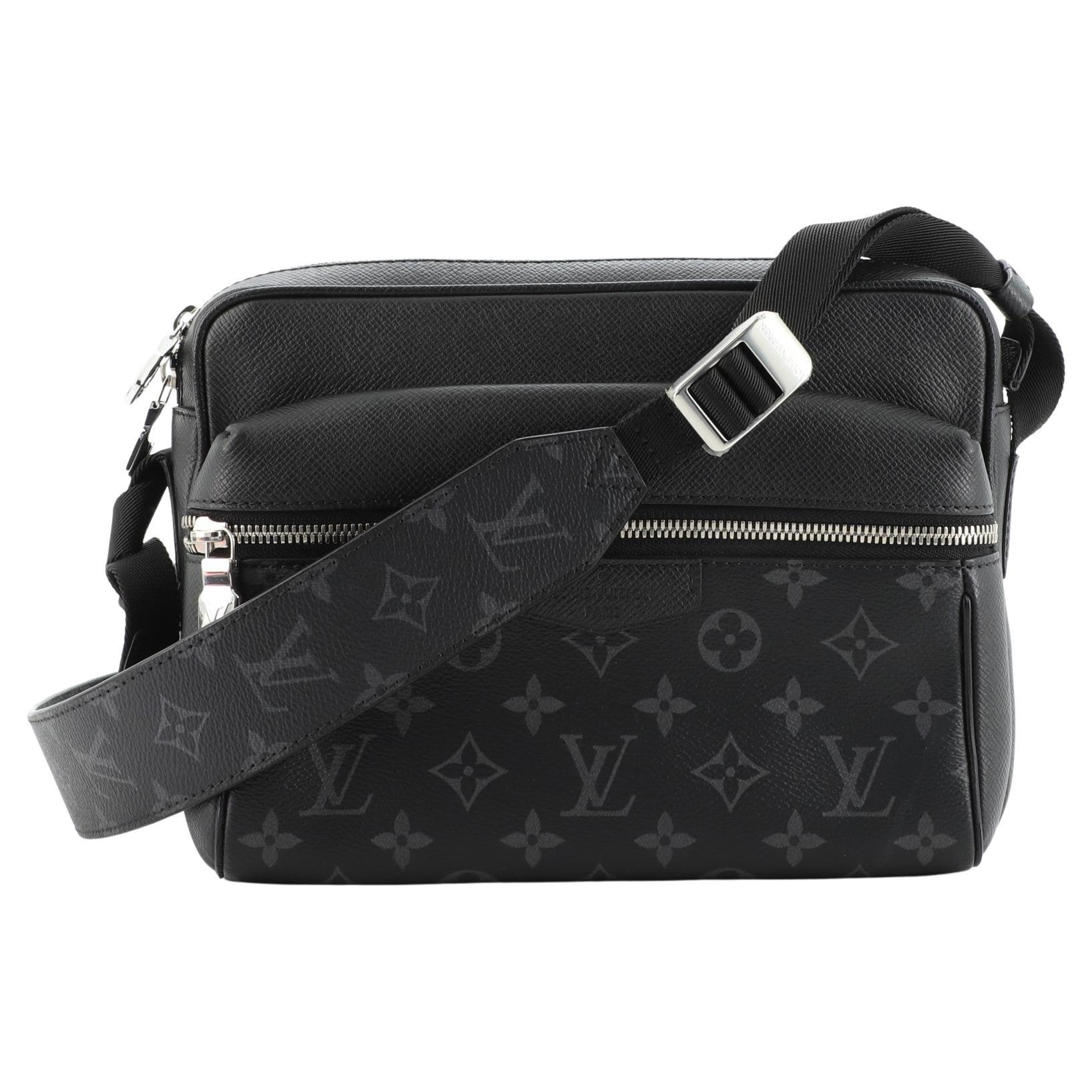 LV LV Unisex Outdoor Sling Bag Taigarama Noir Black Coated Canvas Cowhide  Leather in 2023
