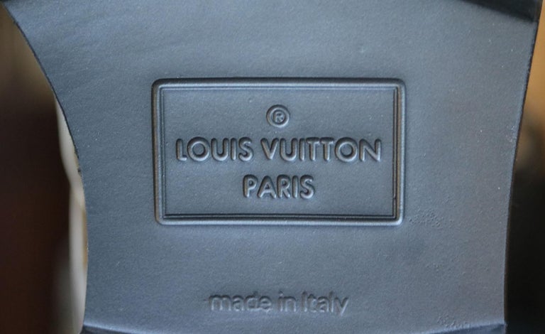LOUIS VUITTON Monogram Glaze Mens Outland Ankle Boots 8 Ebene 490215
