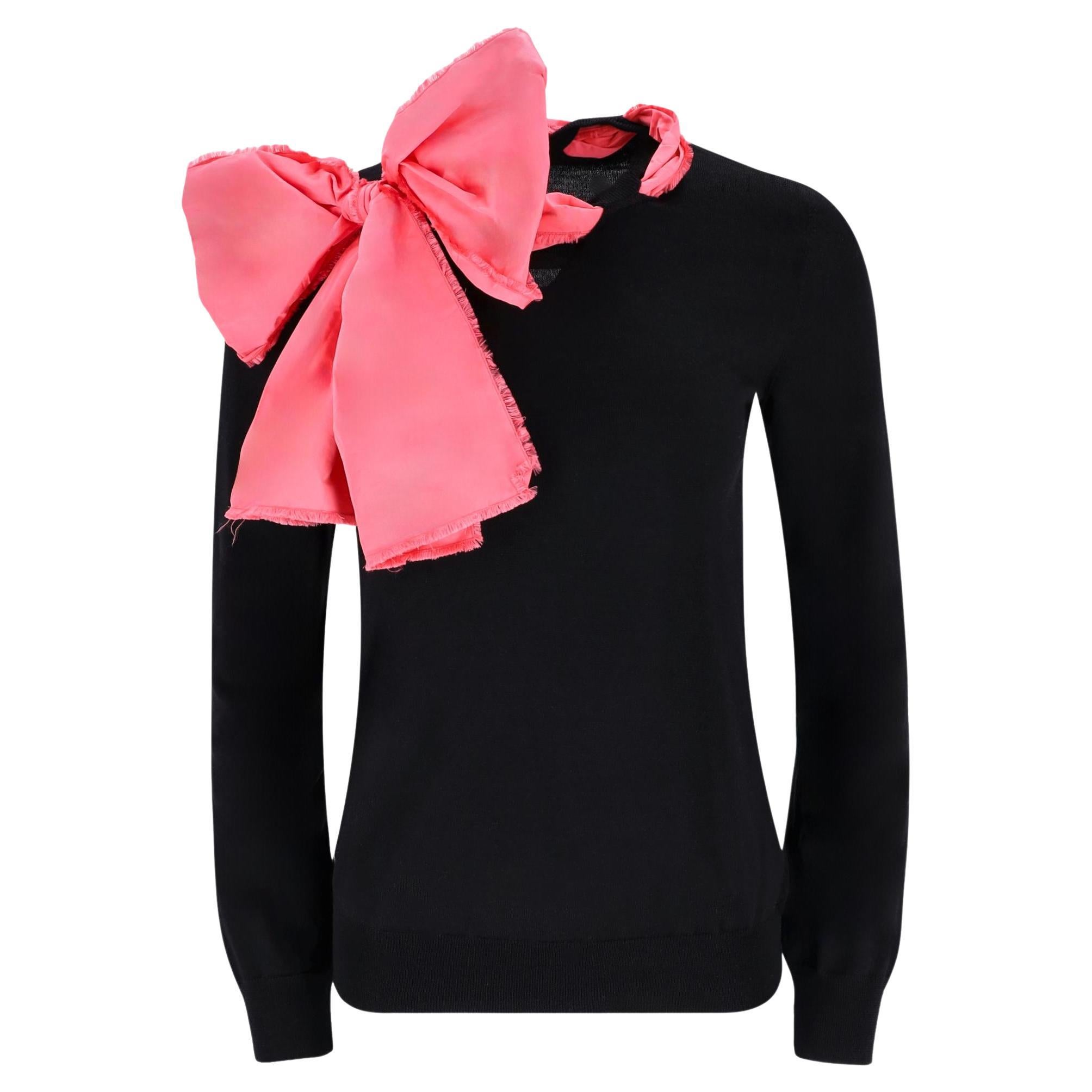 Louis Vuitton Oversized Bow Embellished Wool & Silk Blend Jumper For Sale