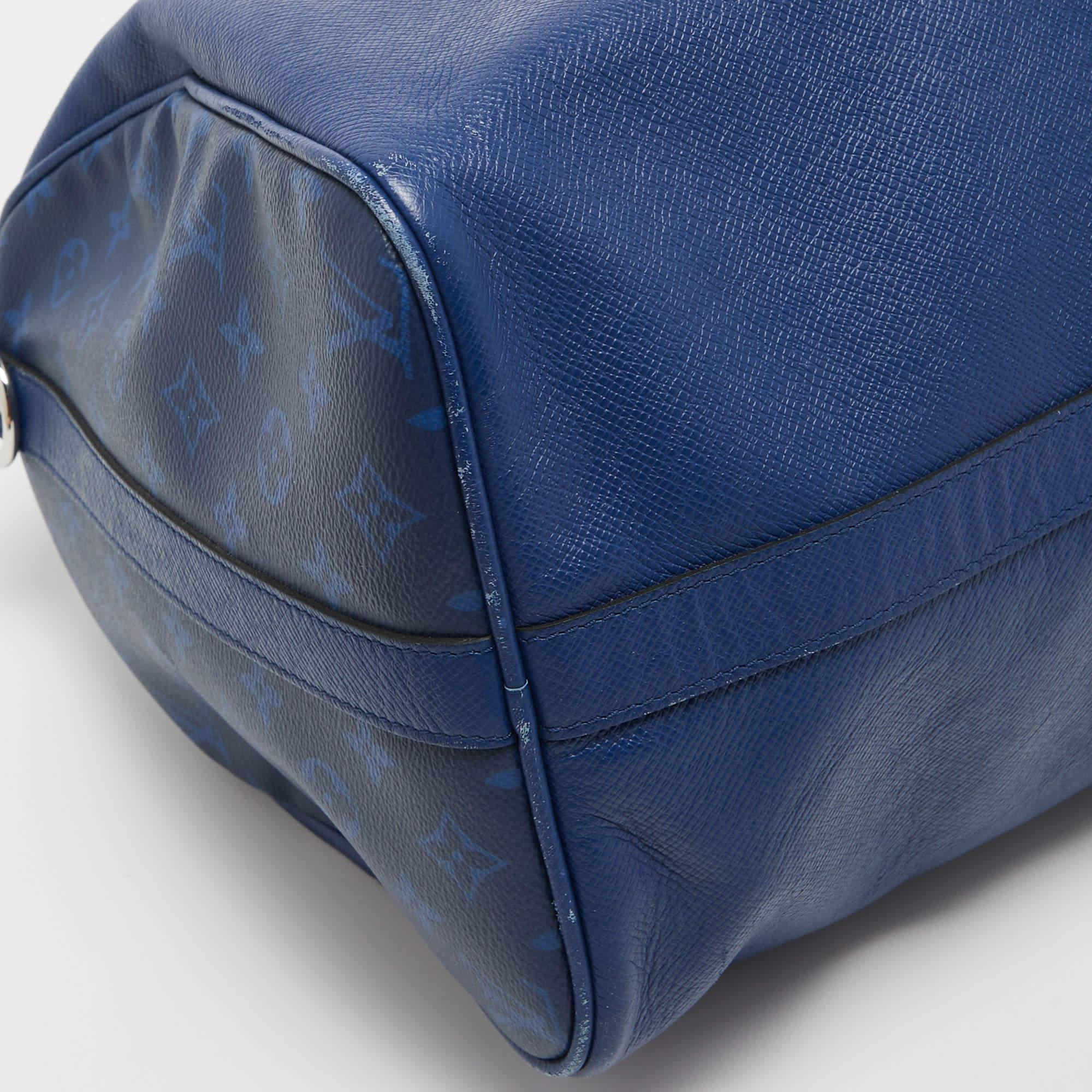 Louis Vuitton Pacific Blue Taiga Leather and Keepall Bandouliere 50 6