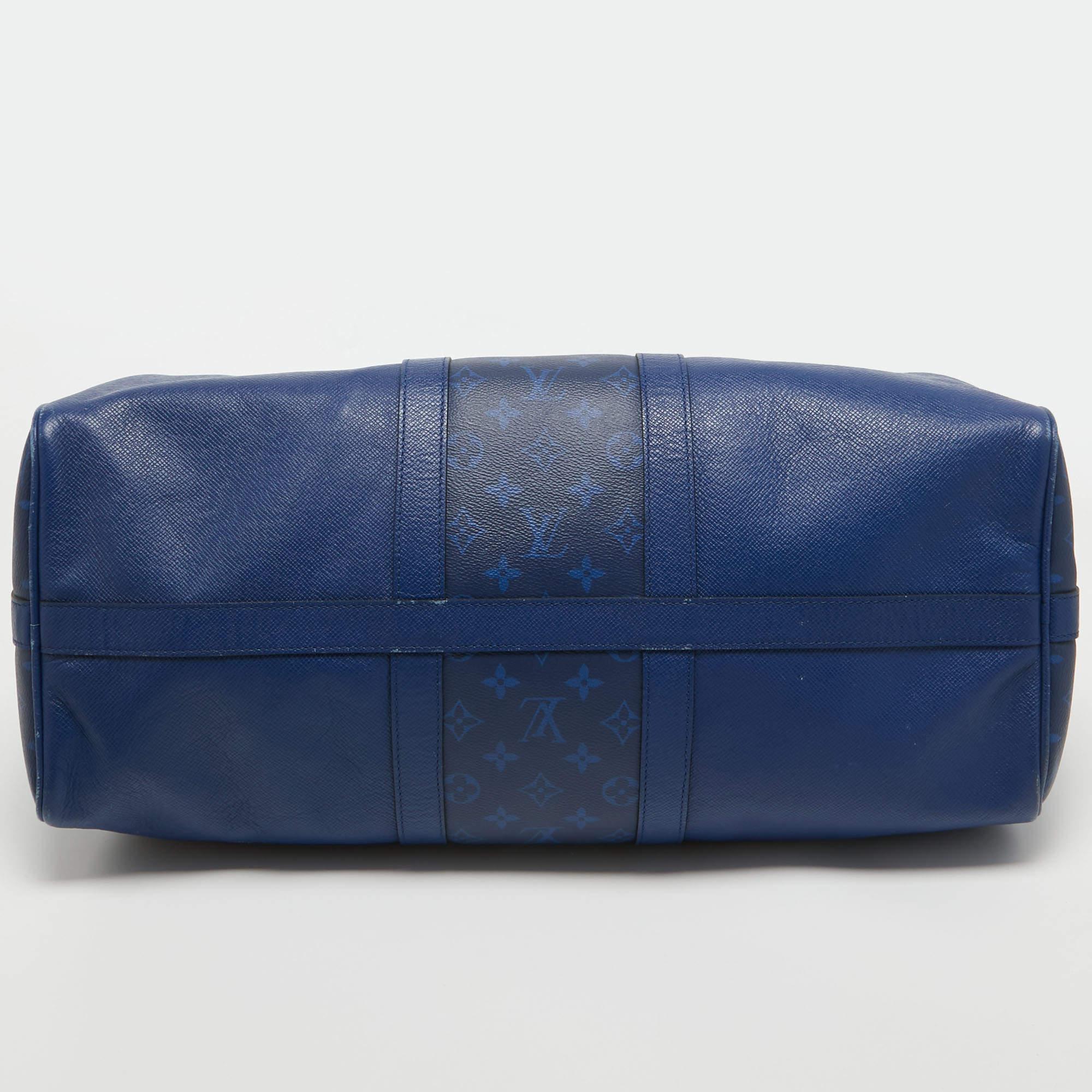 Louis Vuitton Pacific Blue Taiga Leather and Keepall Bandouliere 50 9