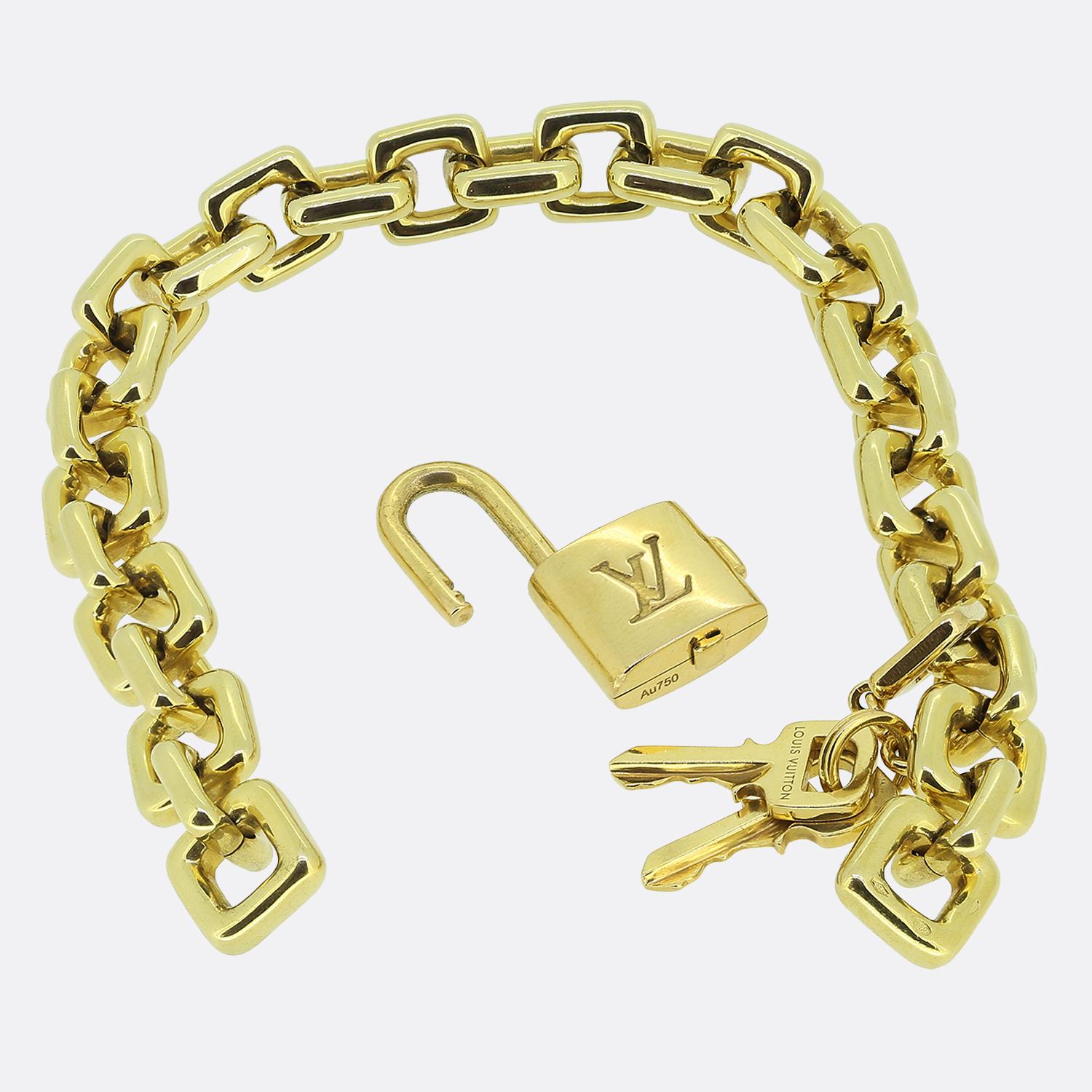 Bracciale a catena con lucchetto e chiavi di Louis Vuitton In condizioni buone in vendita a London, GB