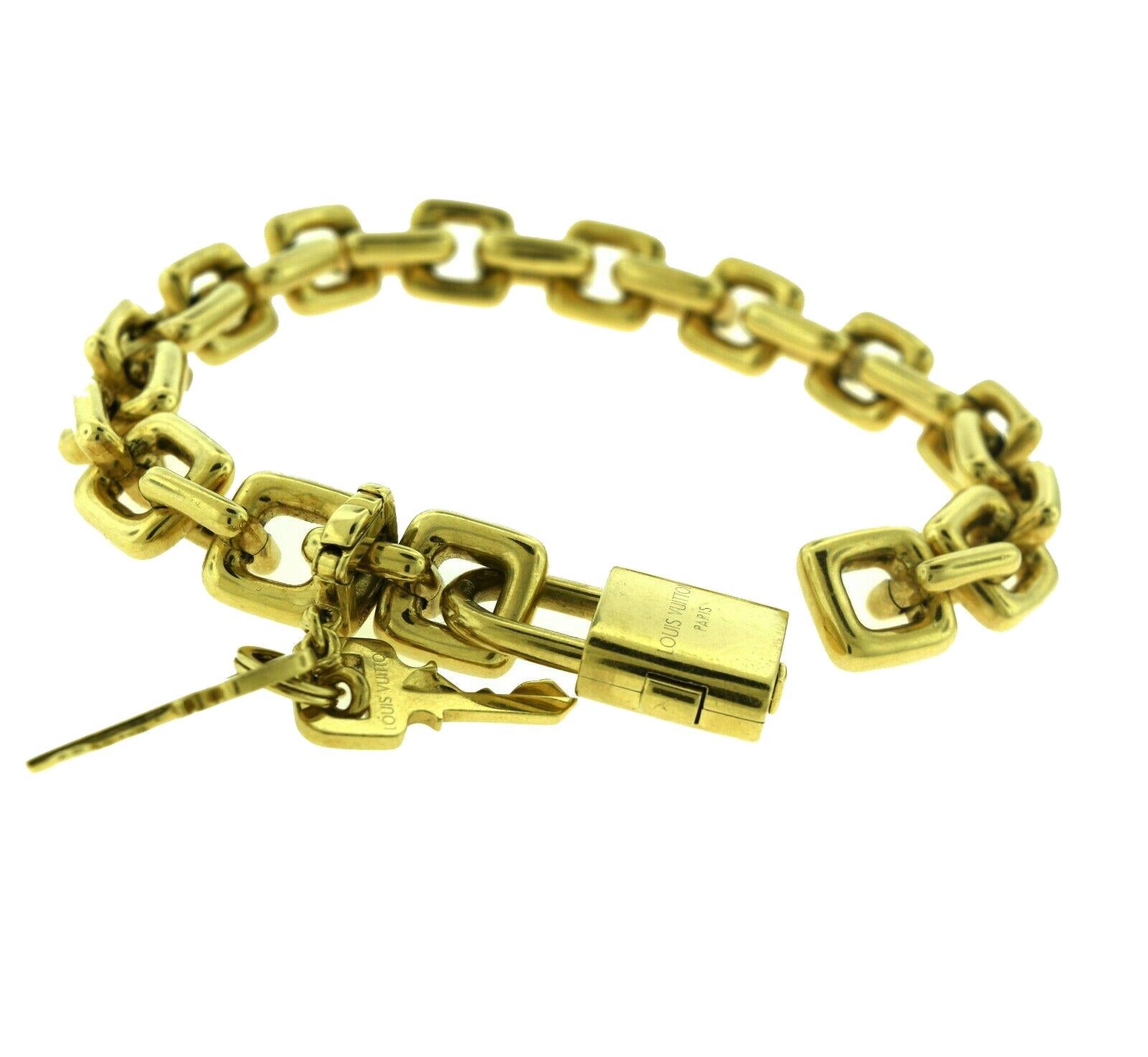 Brilliance Jewels, Miami
Questions? Call Us Anytime!
786,482,8100

Designer: Louis Vuitton

Style: Square Link 

Metal: Yellow Gold

Metal Purity: 18k

Bracelet Length: 7.50 in

Bracelet Width: 0.35 in

Total Item Weight (grams): 96 grams

Hallmark: