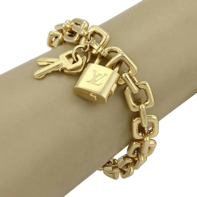 Louis Vuitton Padlock and Keys Heavy Charm Bracelet in Yellow Gold For ...
