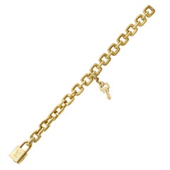 Louis Vuitton Padlock & Key Bracelet in 18K Yellow Gold