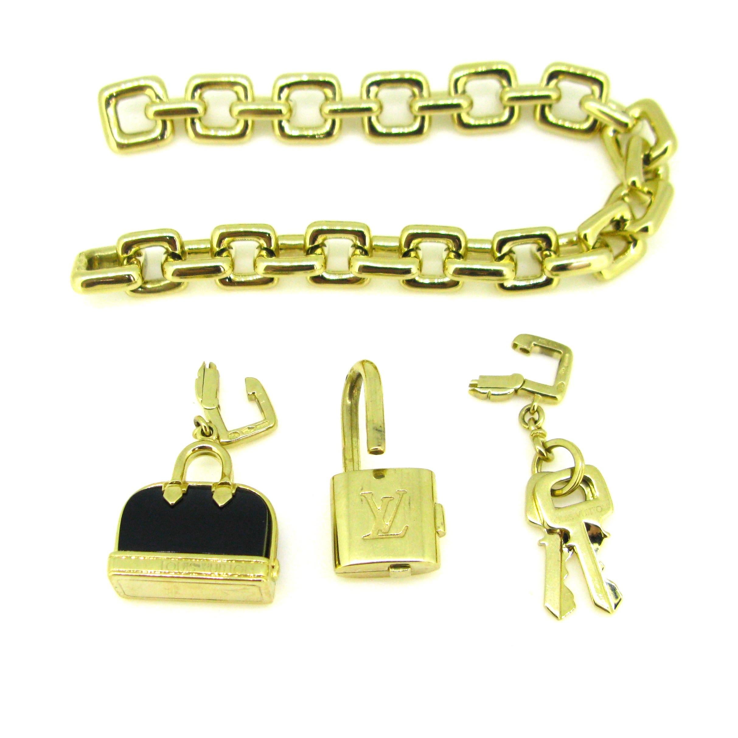 crazy in lock charm bracelet lv