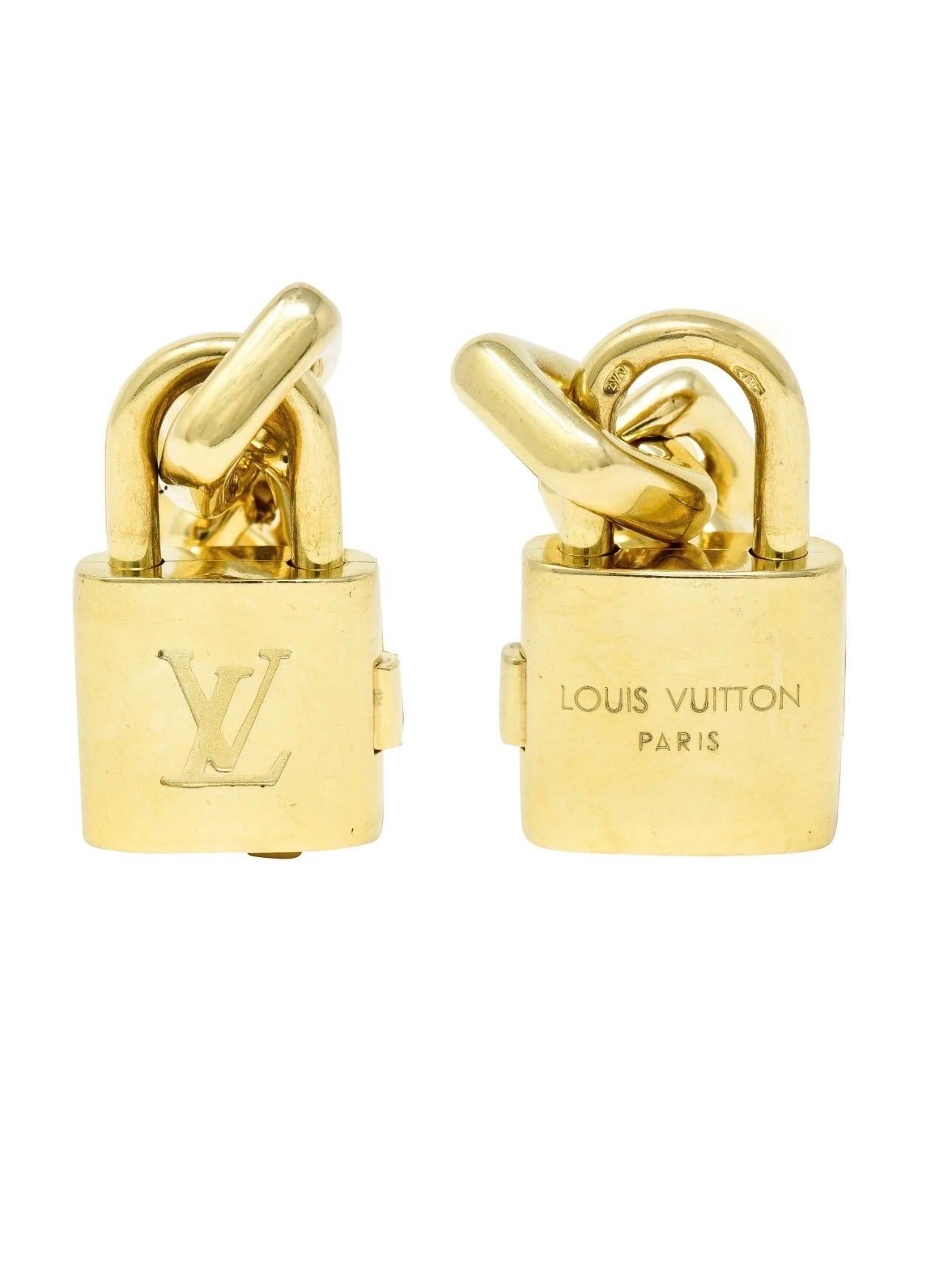 Women's or Men's Louis Vuitton Padlock & Keys+ Two Bags Charm Yellow Gold Bracelet 125.7 Gm 18 KG For Sale
