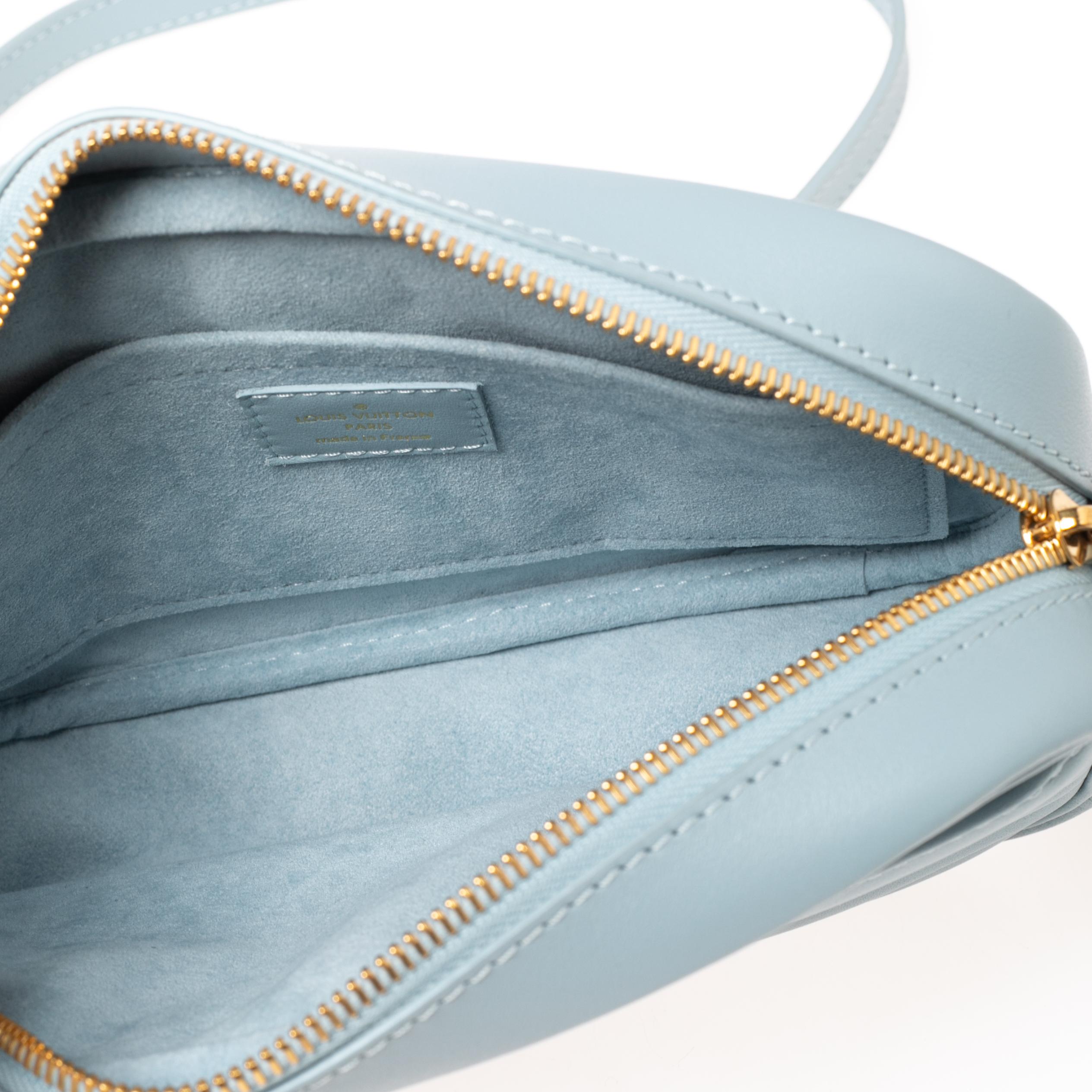 Gray Louis Vuitton Pale Blue Leather New Wave Chain PM Bag