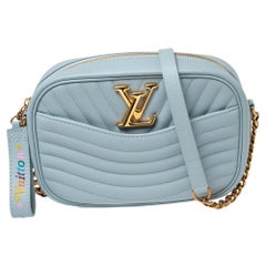 Louis Vuitton Pale Blue Leather New Wave Chain PM Bag