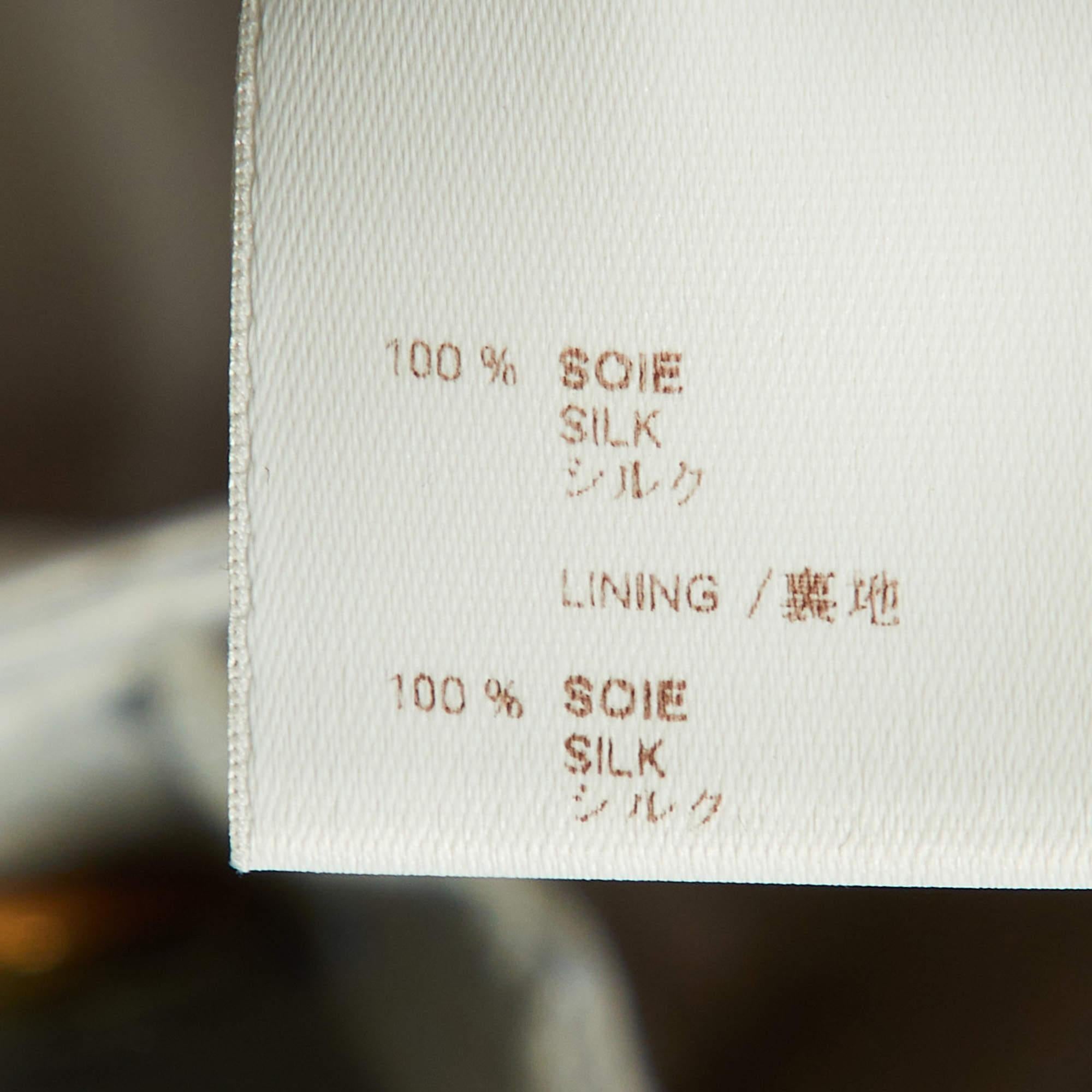 Louis Vuitton Pale Blue Textured Silk Short Jacket L 1
