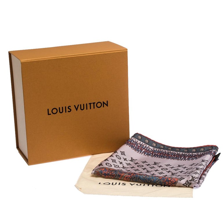 Louis-Vuitton-Monogram-100%-Silk-Scarf-World-Map-Brown-Pink
