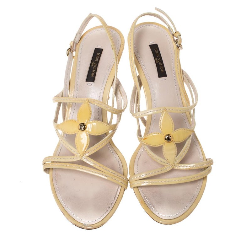 Louis Vuitton - Authenticated Sandal - Patent Leather Yellow for Women, Good Condition