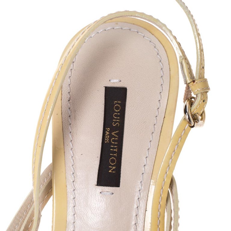 Louis Vuitton Yellow Patent Leather Flower Fields Sandals Size 8.5/39 -  Yoogi's Closet