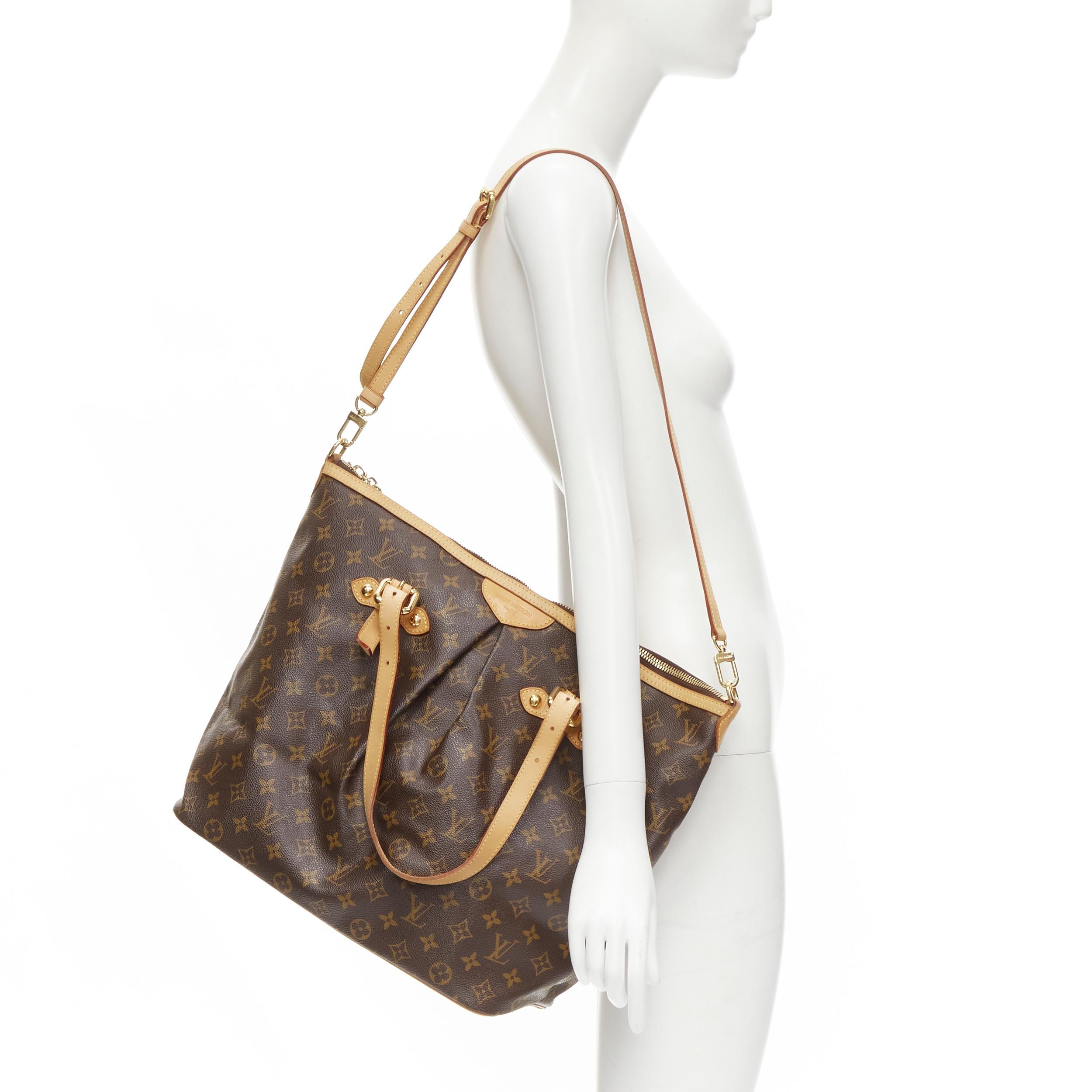 LOUIS VUITTON Palermo GM M40146 brown monogram crossbody tote bag 
Reference: TALI/A00012 
Brand: Louis Vuitton 
Model: Palermo GM M40146 
Material: Canvas 
Color: Brown 
Pattern: Monogram Closure: Zip Extra Detail: Coated monogram. Leather