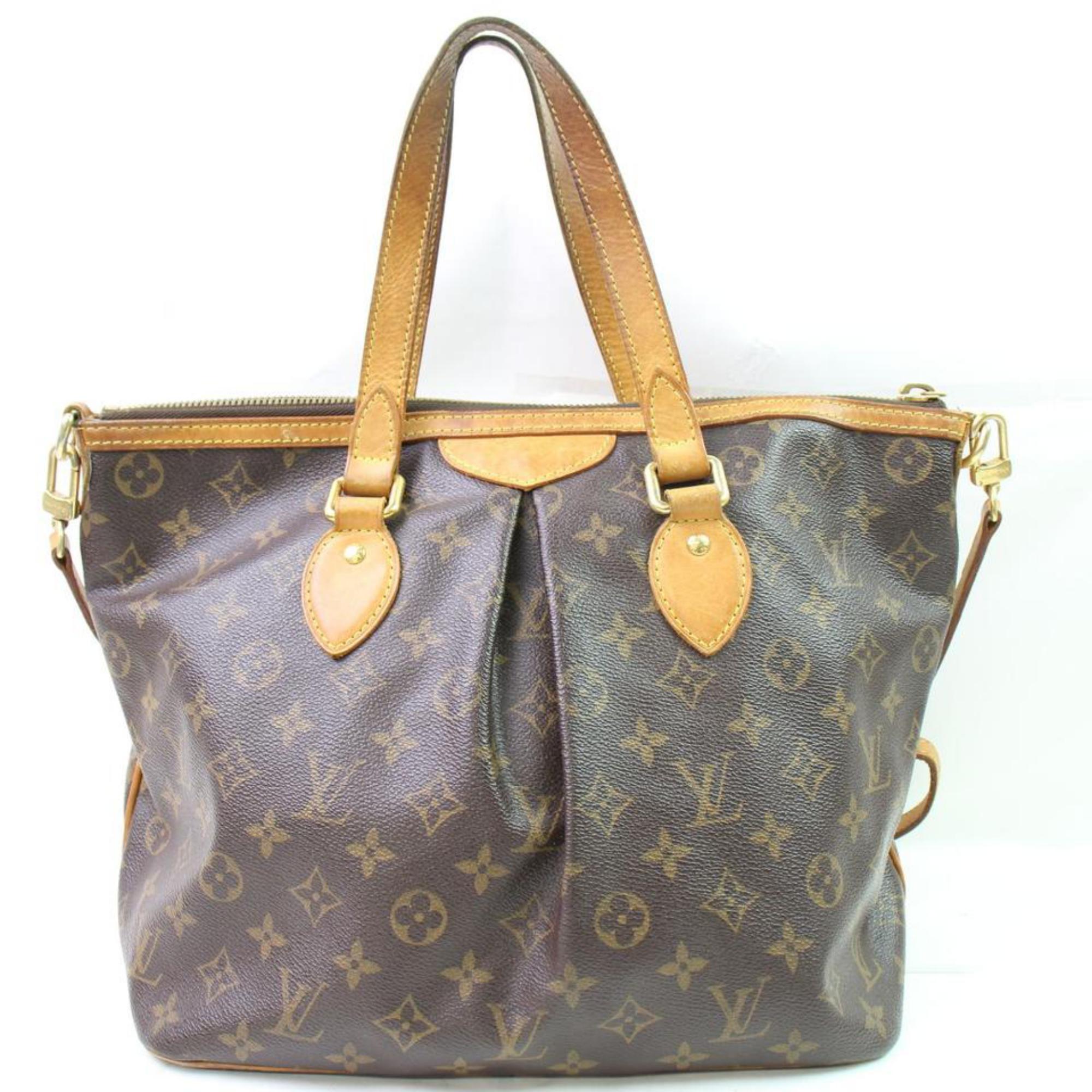 Louis Vuitton Palermo Monogram Pm 867007 Brown Coated Canvas Tote For Sale 1