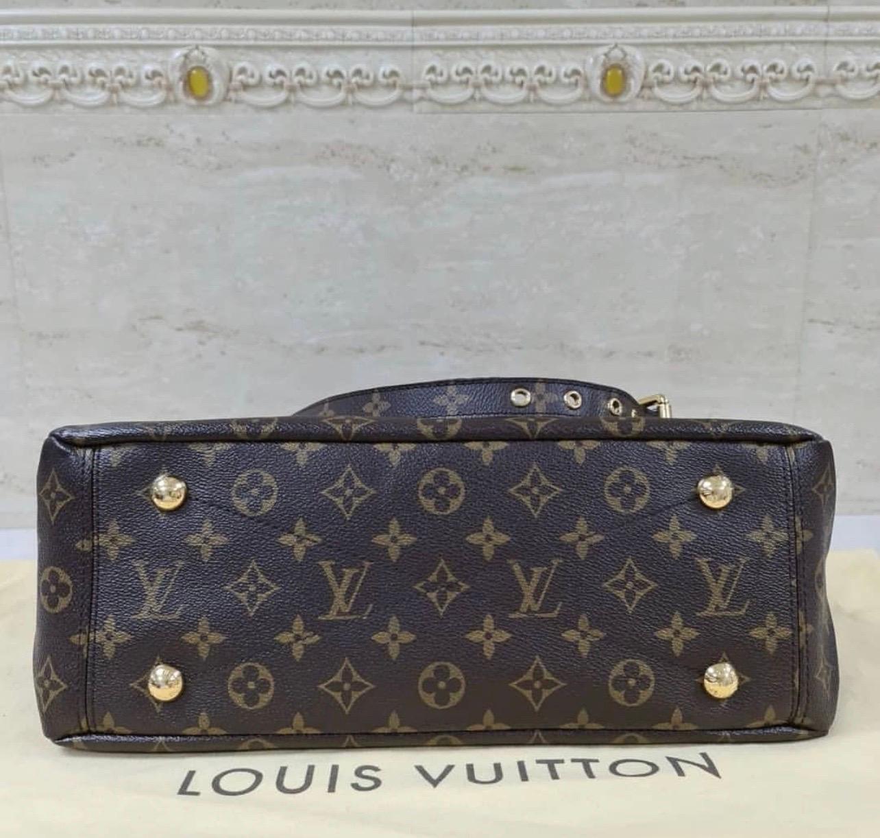 Louis Vuitton Pallas Brown Leather Shoulder Monogram Canvas Bag 2