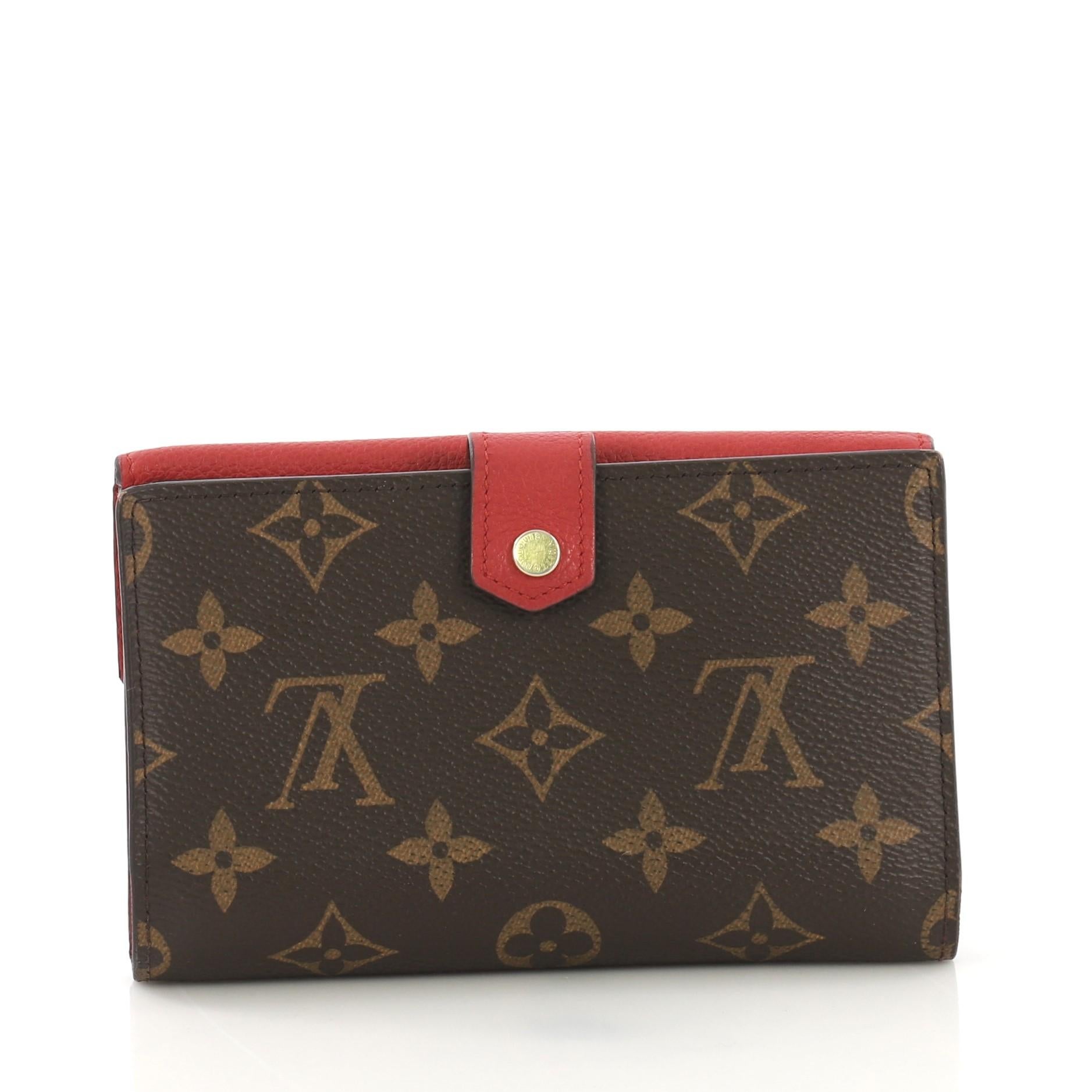 Brown Louis Vuitton Pallas Compact Wallet Monogram Canvas and Calf Leather
