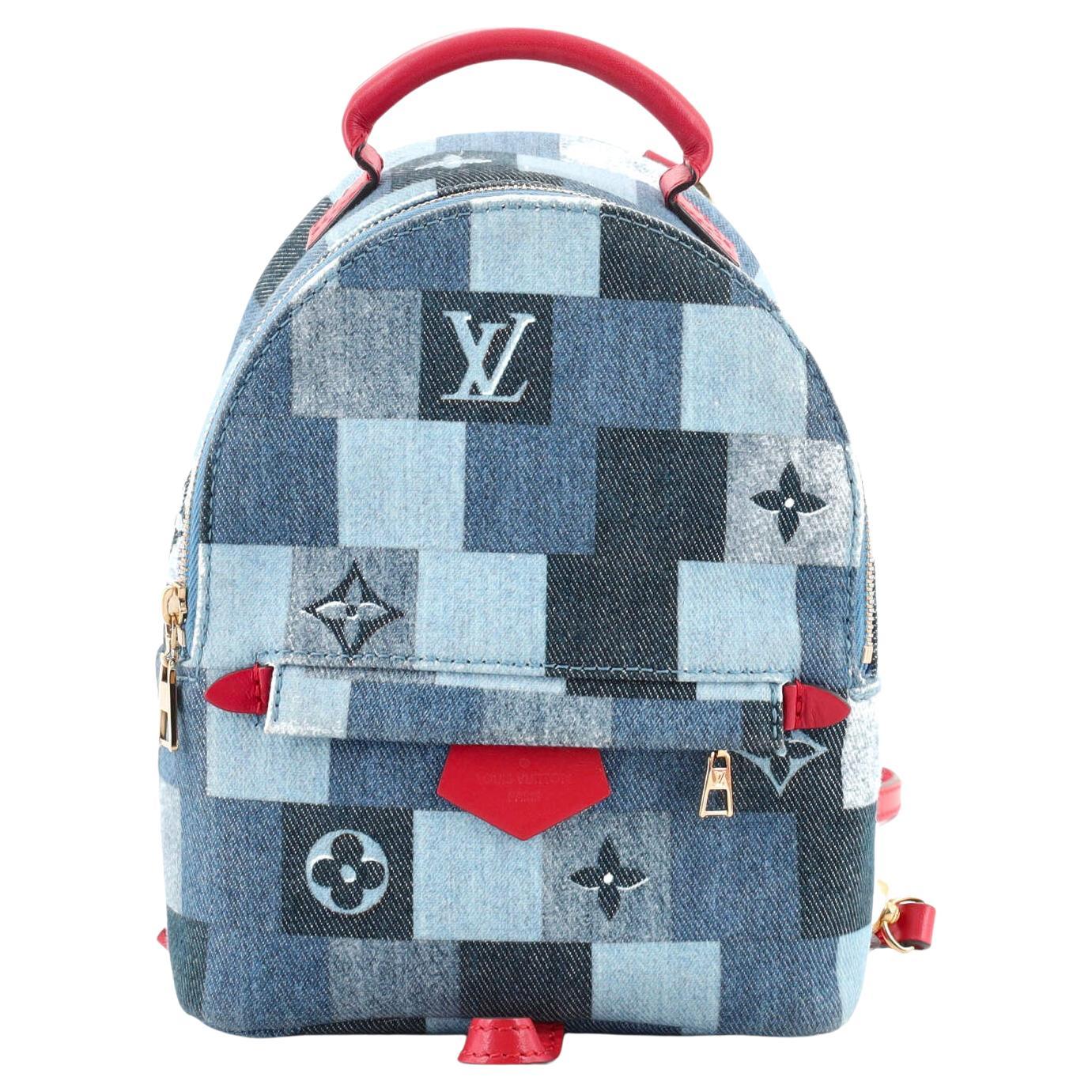 Louis Vuitton Palm Springs Backpack Damier and Monogram Patchwork Denim Mini
