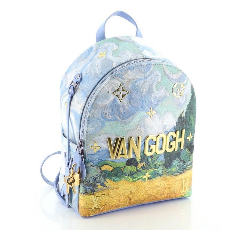 Louis Vuitton Palm Springs Backpack Limited Edition Jeff Koons Van Gogh Print For Sale at 1stdibs