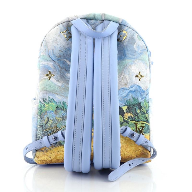 Louis Vuitton Palm Springs Rucksack Limited Edition Jeff Koons Van Gogh Druck (Grau)