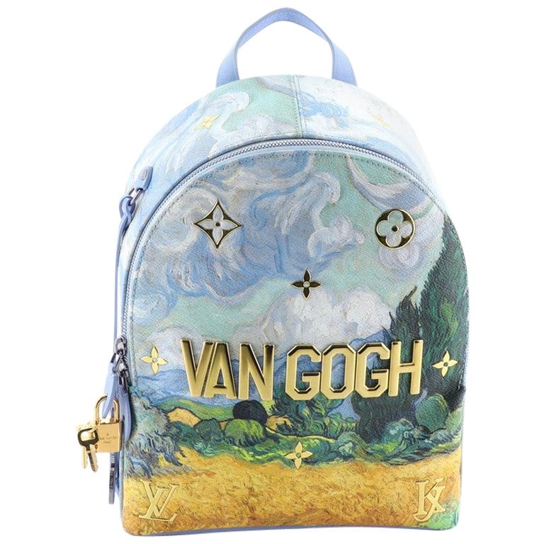 Louis Vuitton Palm Springs Backpack Limited Edition Jeff Koons Van Gogh Print For Sale at 1stdibs