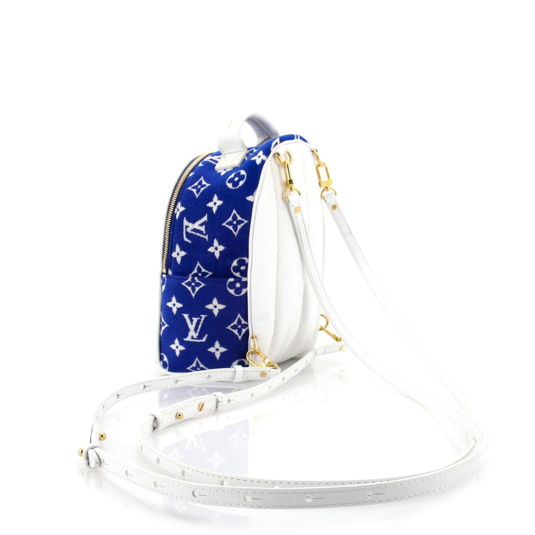 Louis Vuitton Palm Springs Backpack LV Match Monogram Jacquard Velvet Mini For Sale 2