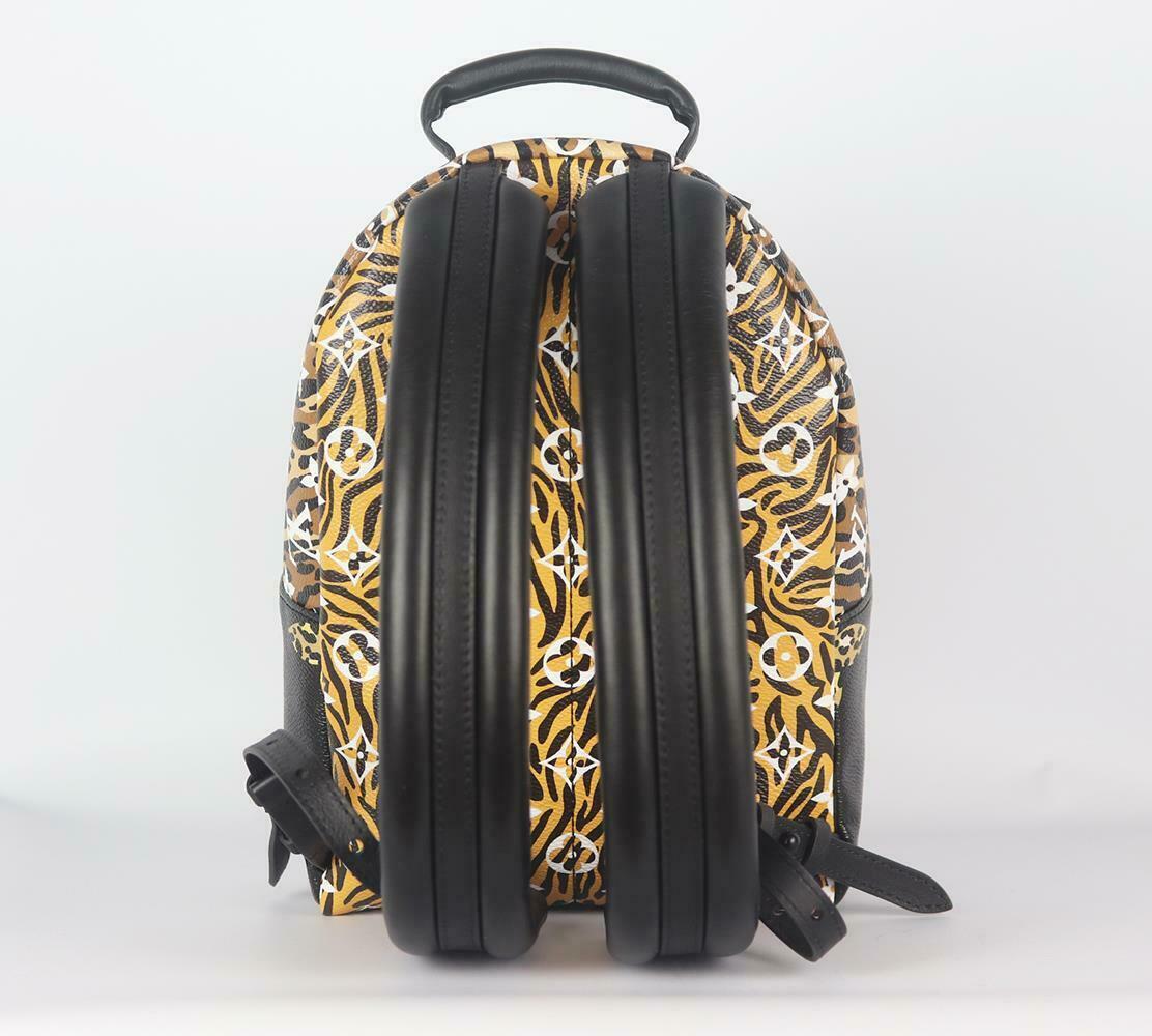 Black Louis Vuitton Palm Springs Jungle Giant Monogram Coated Canvas PM Backpack