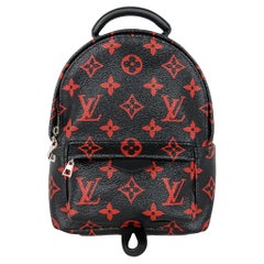 Sac à dos Louis Vuitton Palm Springs Mini noir Infrarouge en toile avec monogramme