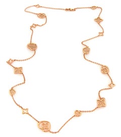 Louis Vuitton Pandantiff Coeur Motifs 18k Pink Gold Long Necklace