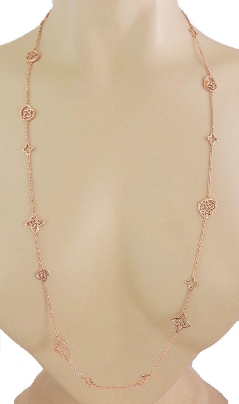 Authenticated Used Louis Vuitton LOUIS VUITTON Pandan Tiff Sweet Monogram  Necklace M65753 Pendant Ladies Pink 