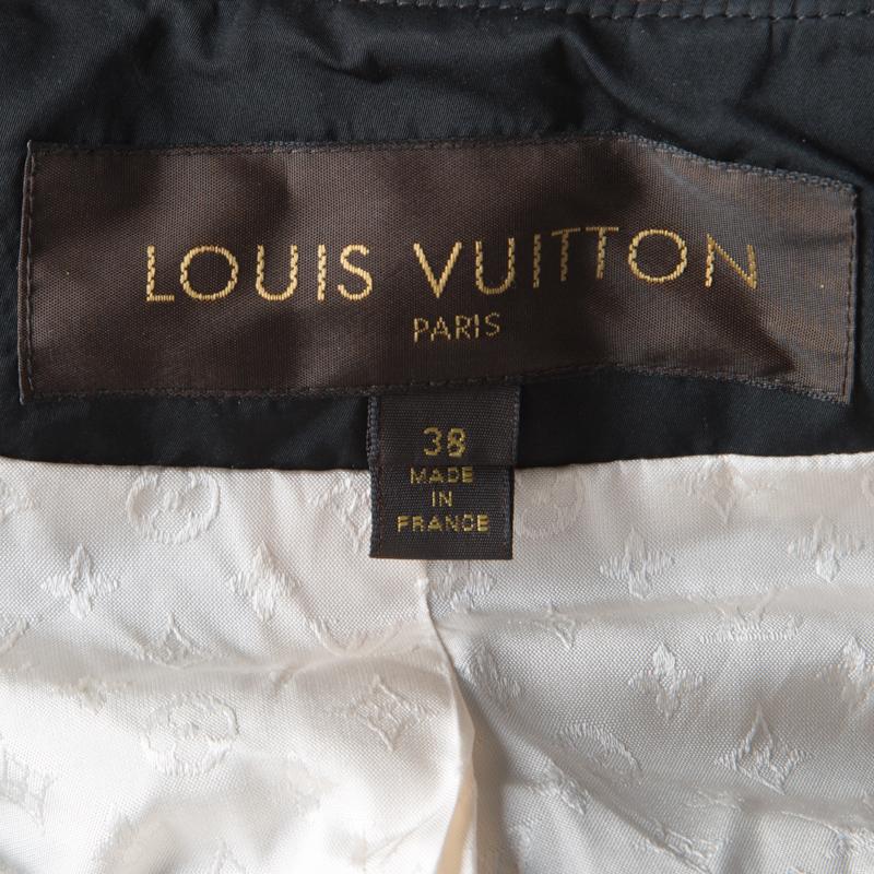 Women's Louis Vuitton Paneled Leather Trim Corded Tie Detail Wrap Vest M