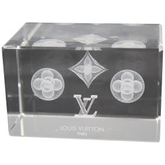 LOUIS VUITTON Paper weight crystal LV Auth 30801a ref.622457