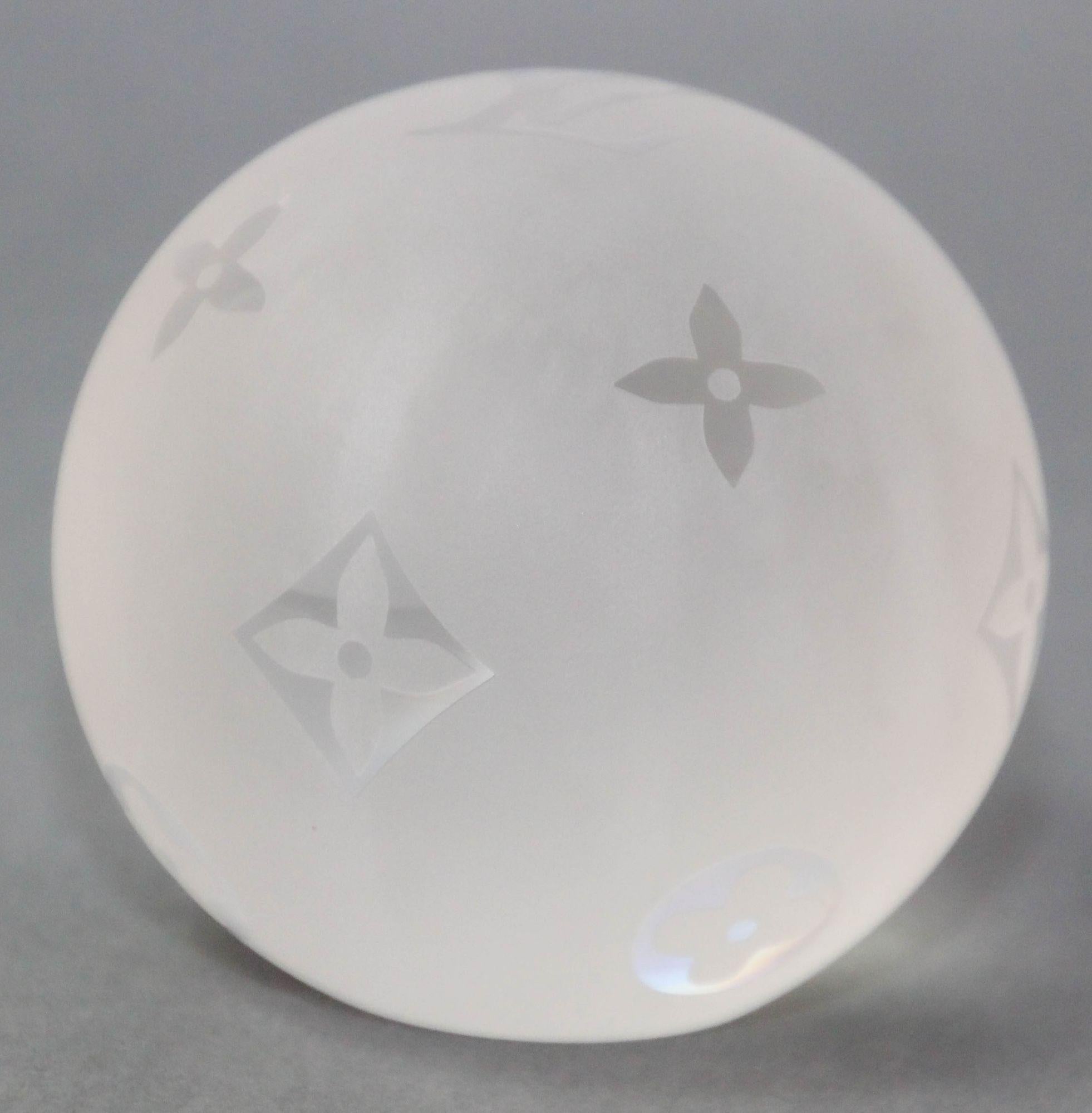 LOUIS VUITTON Paperweight Monogram Clear Crystal Paper Weight 3