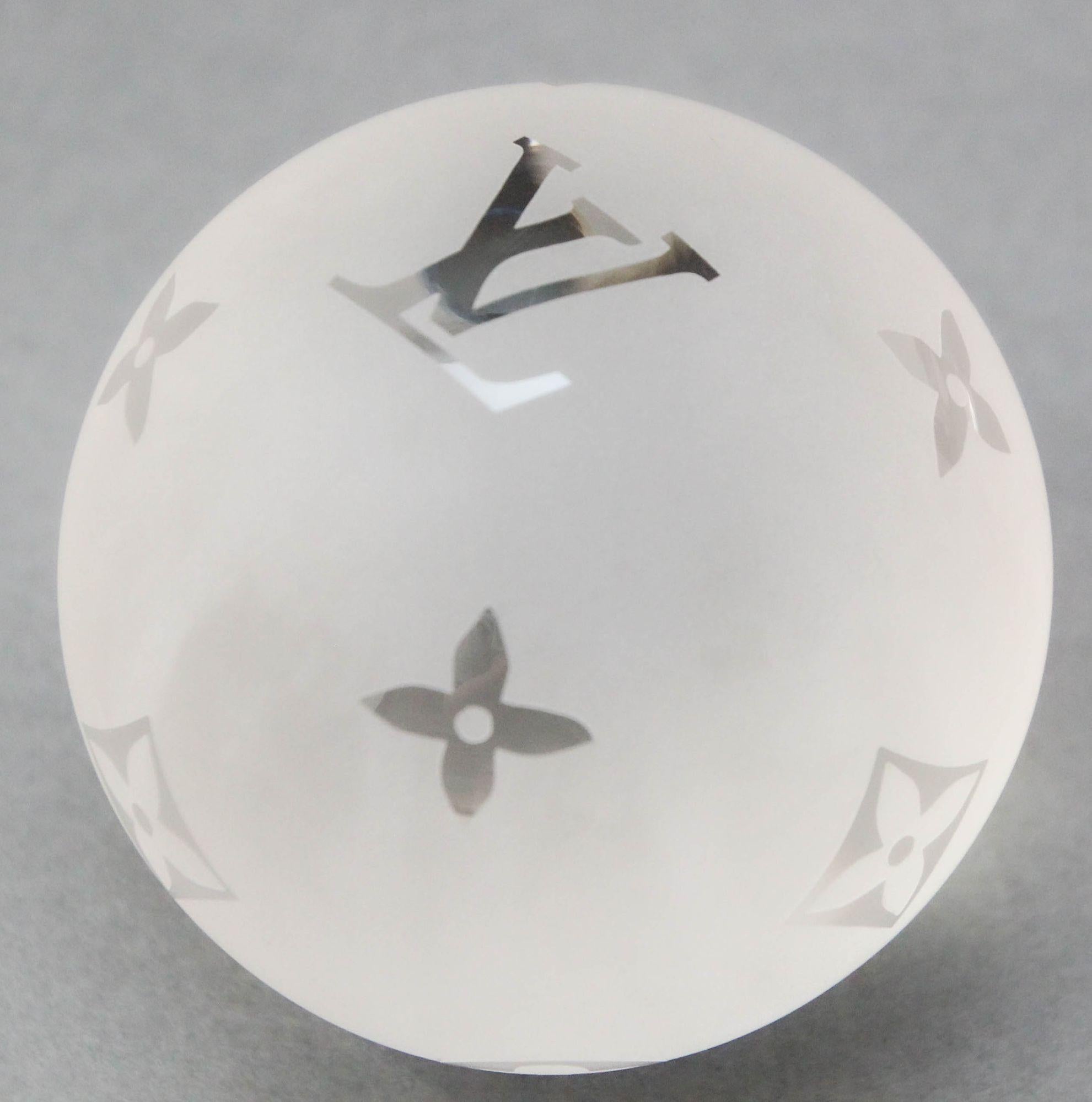 LOUIS VUITTON Paperweight Monogram Clear Crystal Paper Weight 12