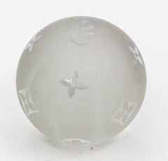 LOUIS VUITTON Paperweight Monogram Clear Crystal Paper Weight