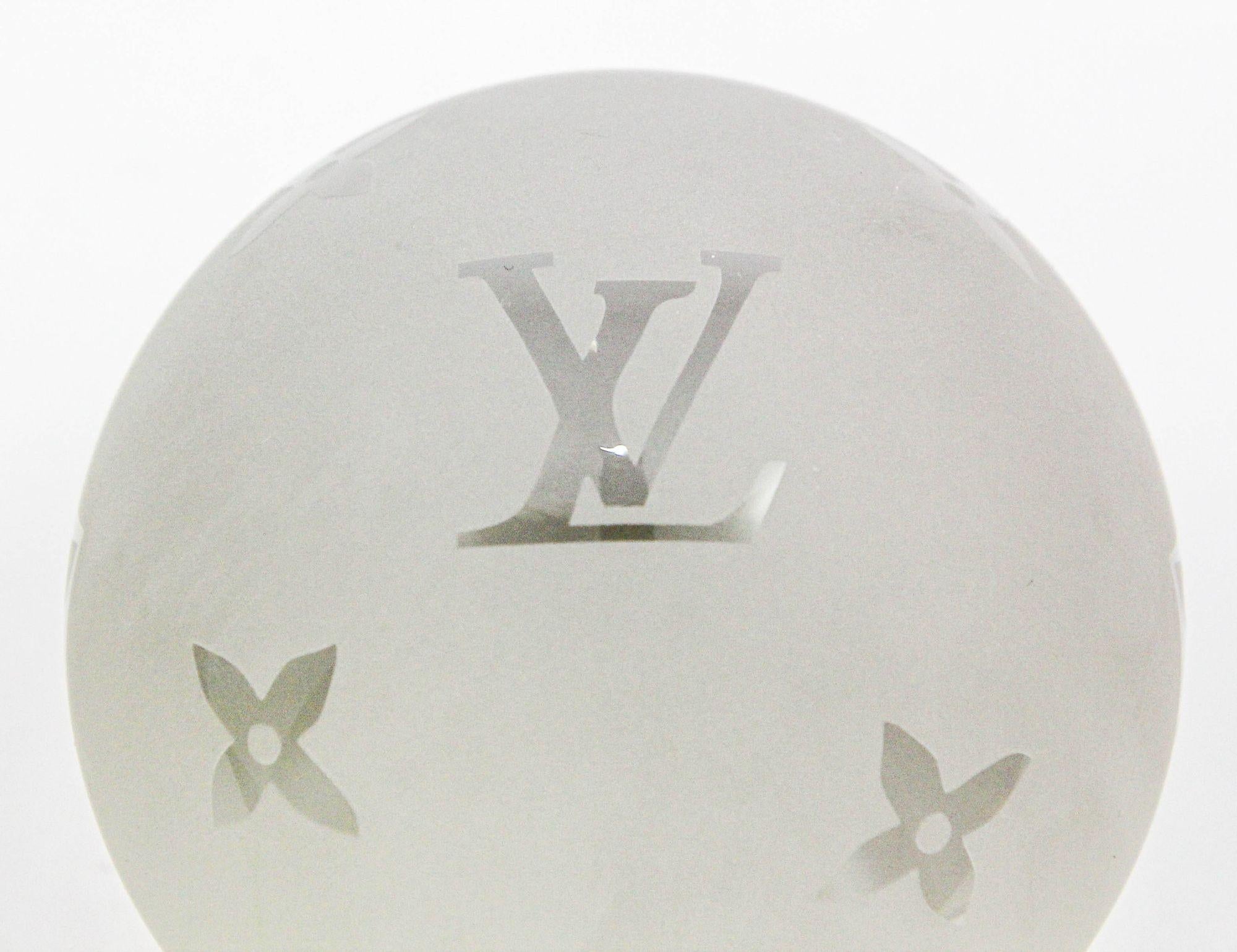 LOUIS VUITTON Paperweight Monogram Clear Crystal Paper Weight 1