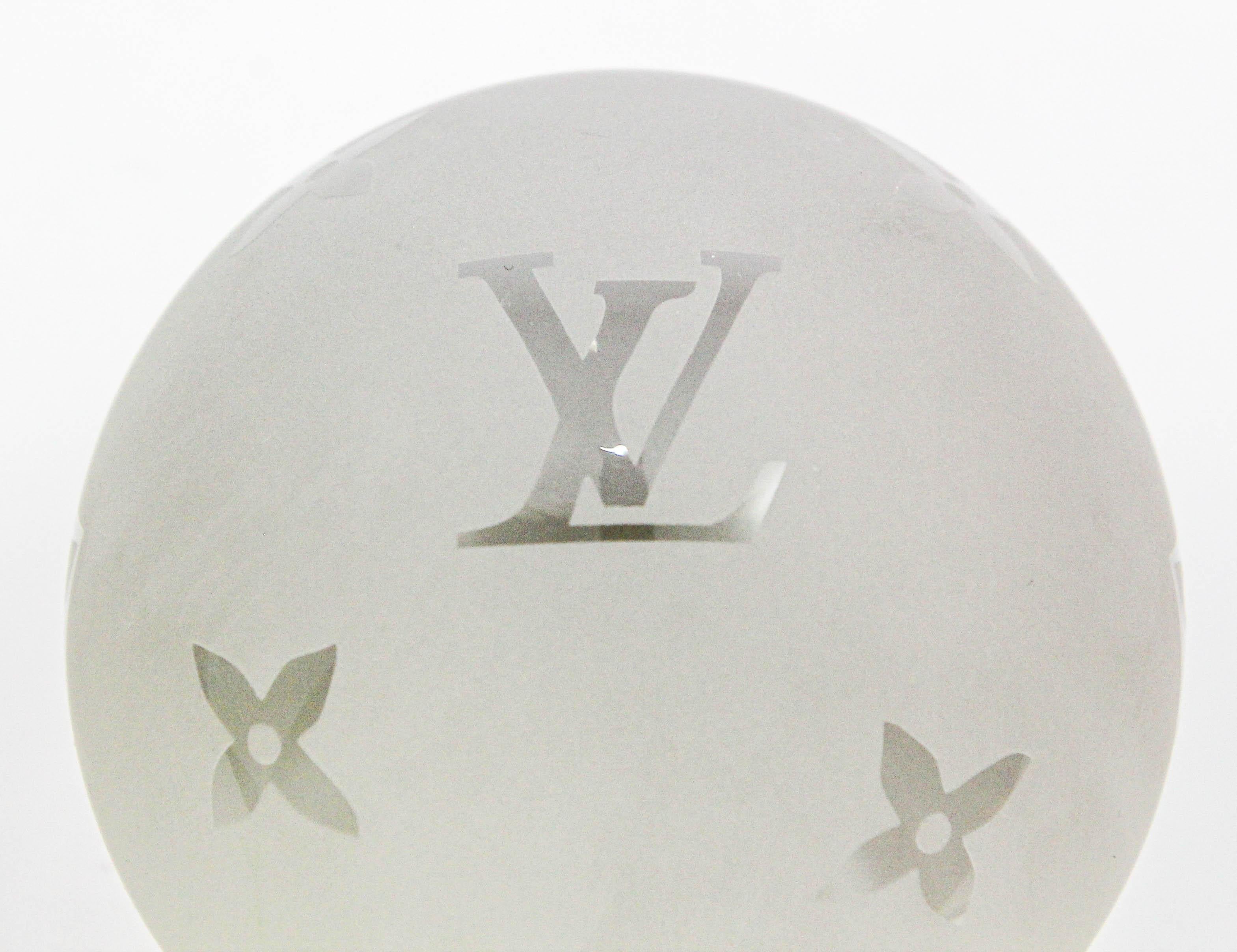 LOUIS VUITTON Paperweight Monogram Clear Crystal Paper Weight 3