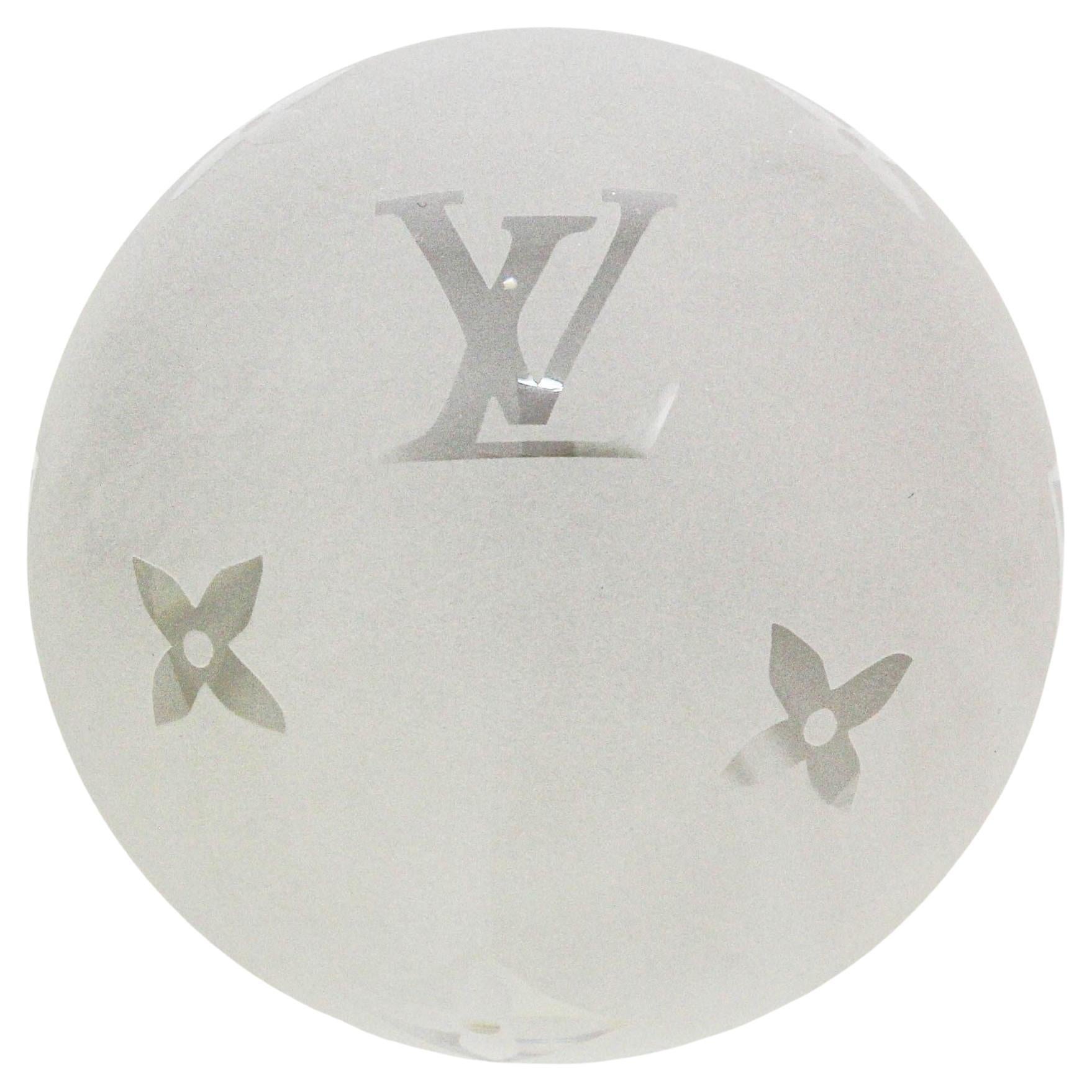 LOUIS VUITTON Paperweight Monogram Clear Crystal Paper Weight
