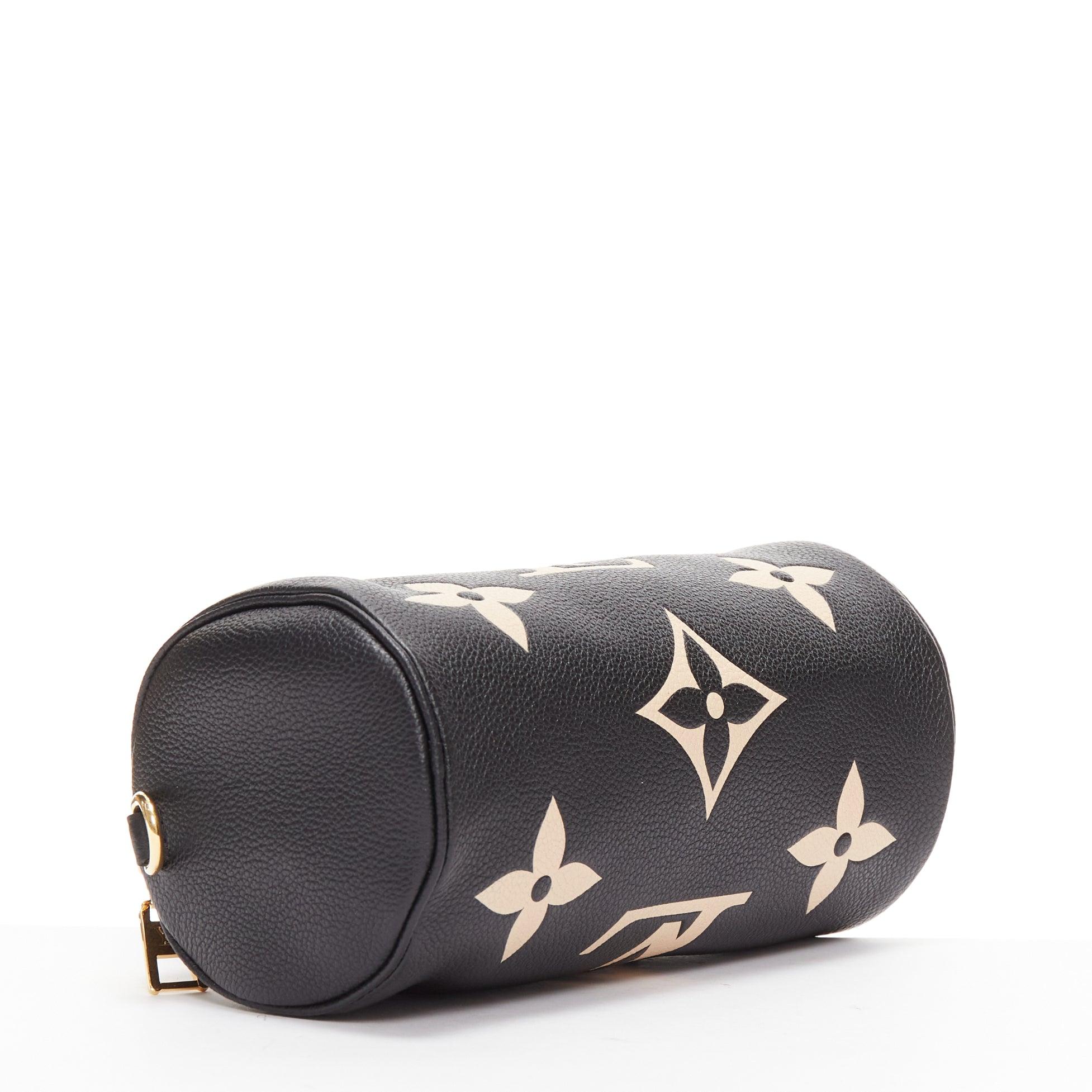 Women's LOUIS VUITTON Papillon BB Giant Empreinte black nude small crossbody duffle bag For Sale