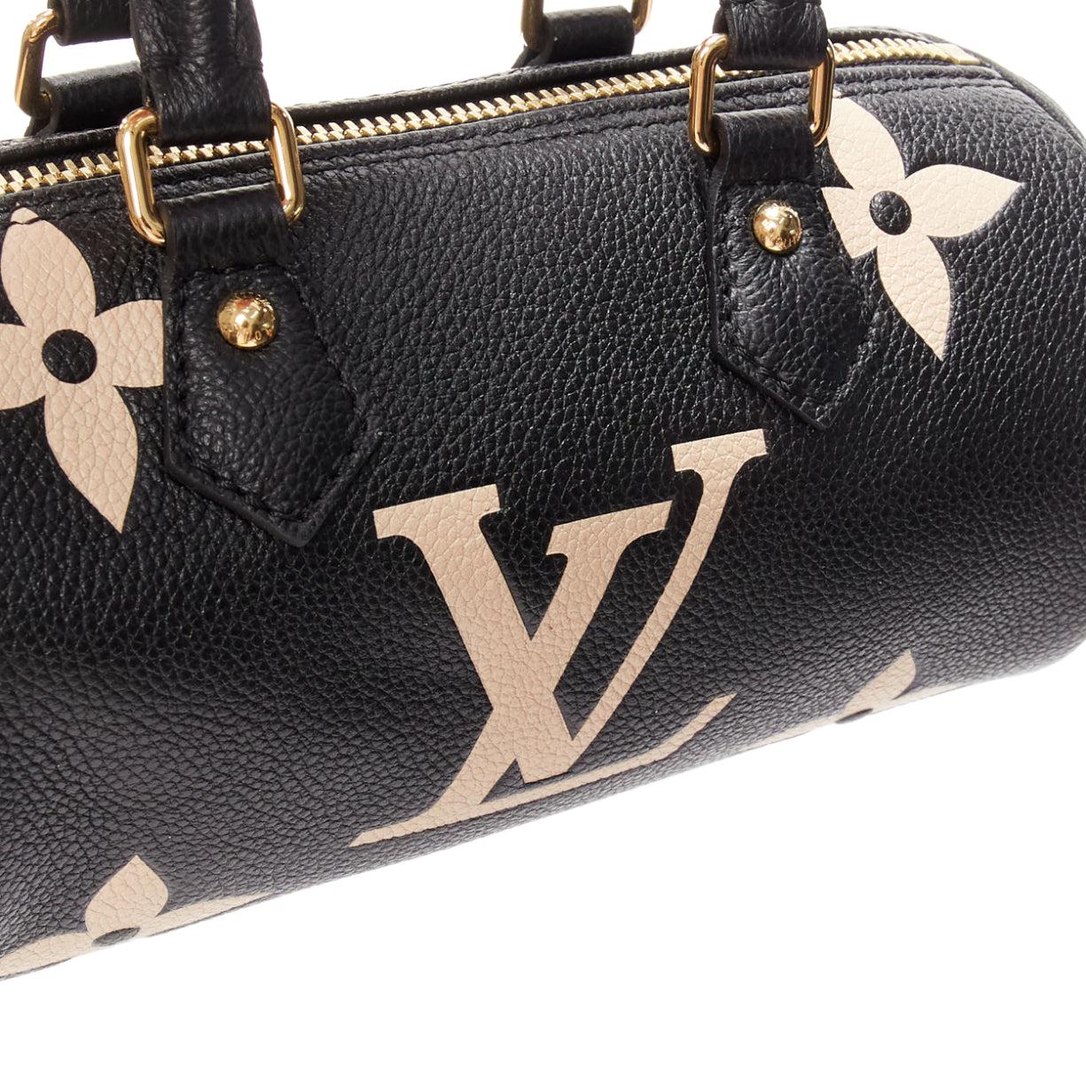 LOUIS VUITTON Papillon BB Giant Empreinte black nude small crossbody duffle bag For Sale 1