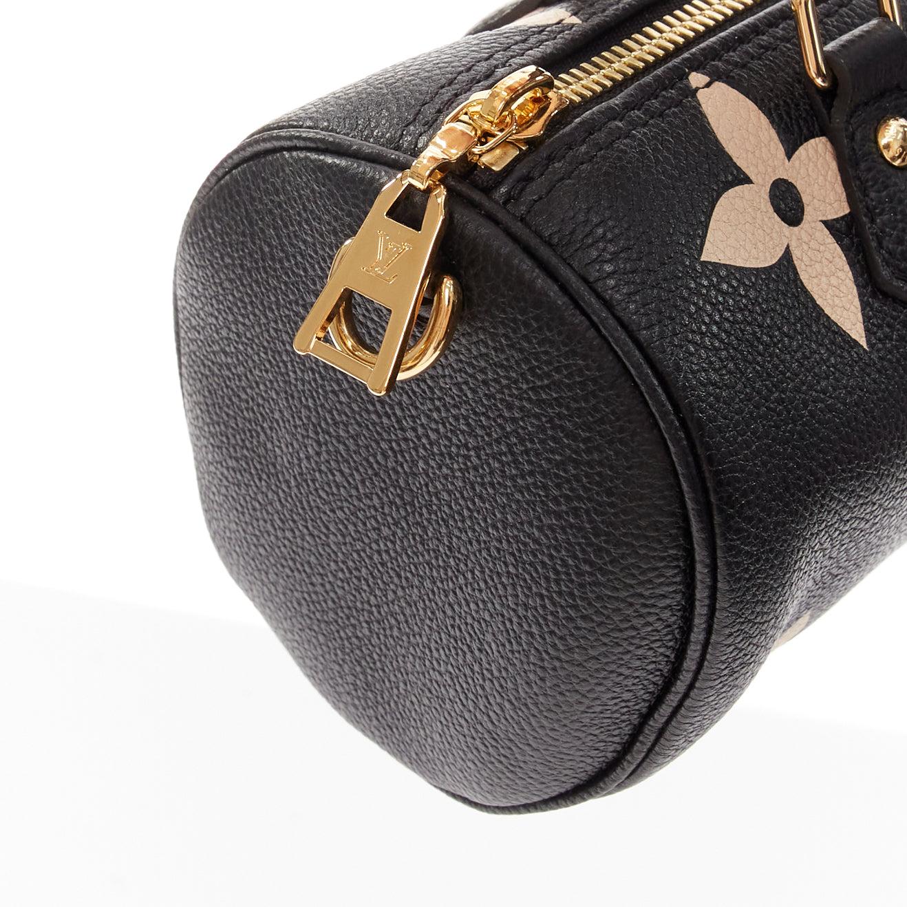 LOUIS VUITTON Papillon BB Giant Empreinte black nude small crossbody duffle bag For Sale 2