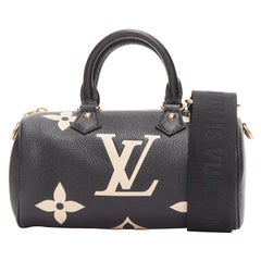 LOUIS VUITTON Papillon BB Giant Empreinte Schwarze kleine Crossbody-Duffle Bag